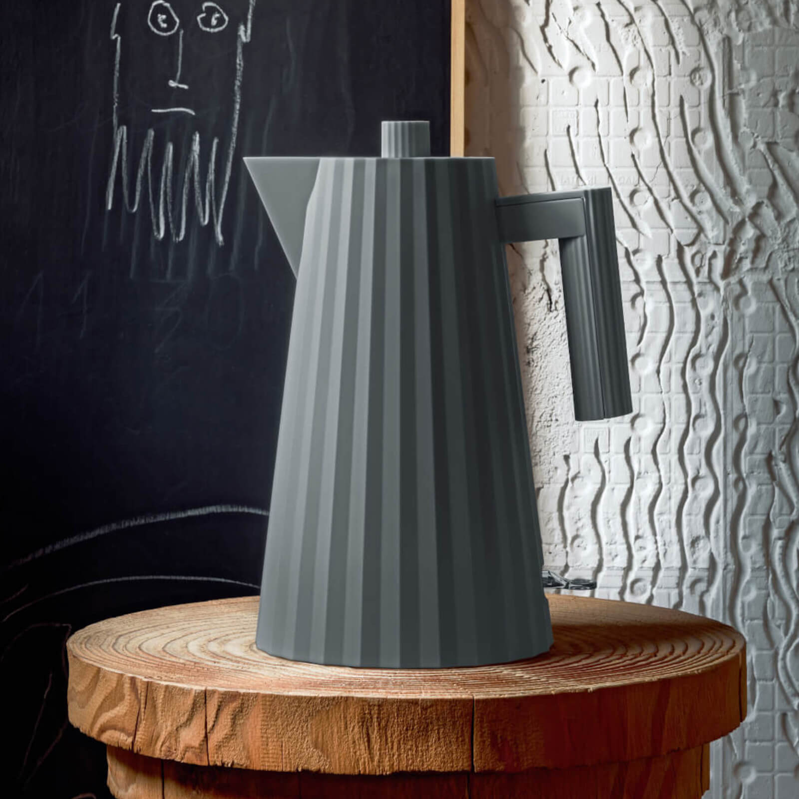 Alessi Electric Kettle - Plisse Grey - 1.7L