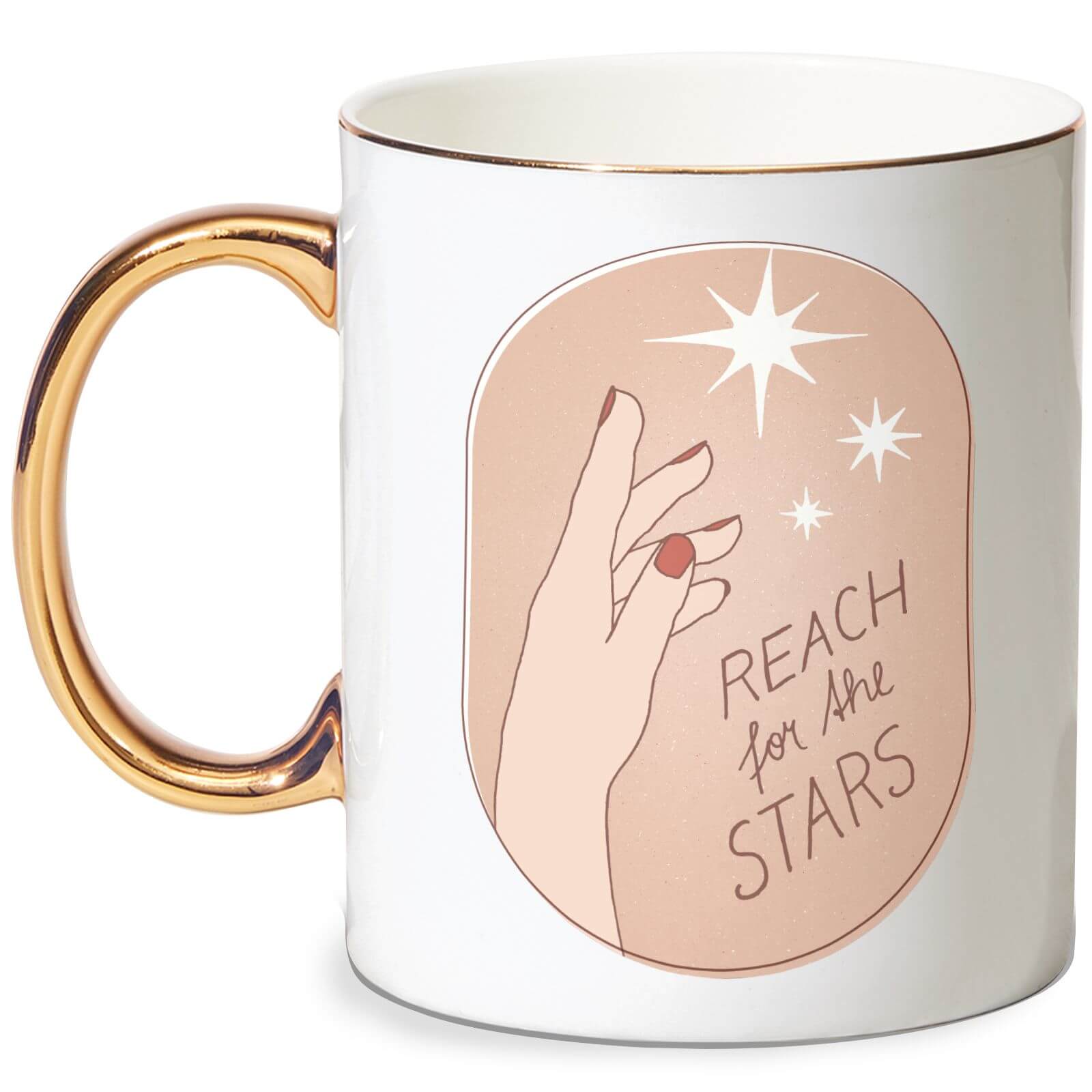Reach Stars Bone China Gold Handle Mug
