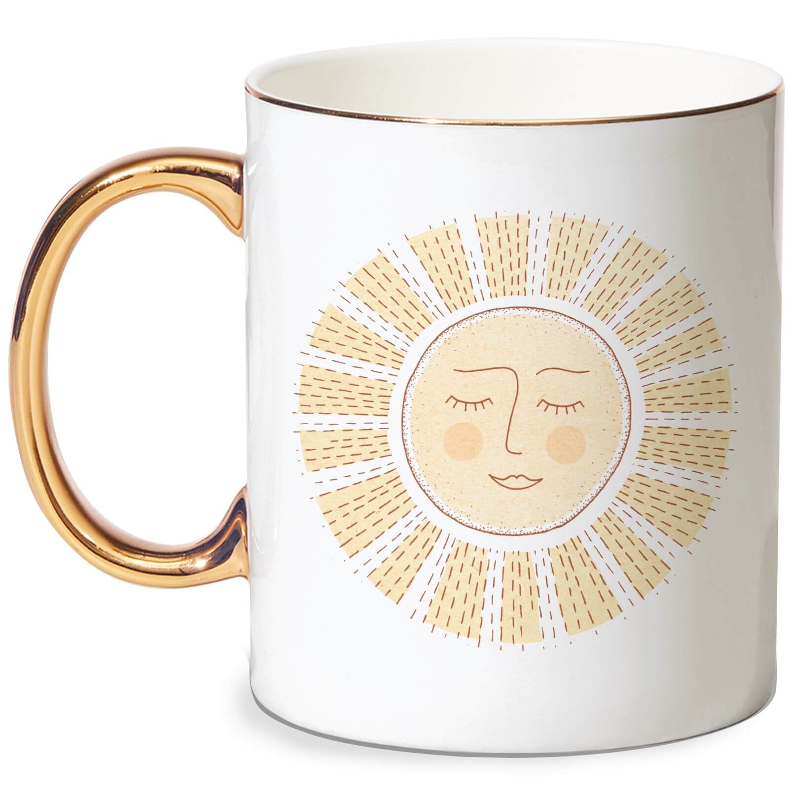 Sunny Side Up Bone China Gold Handle Mug