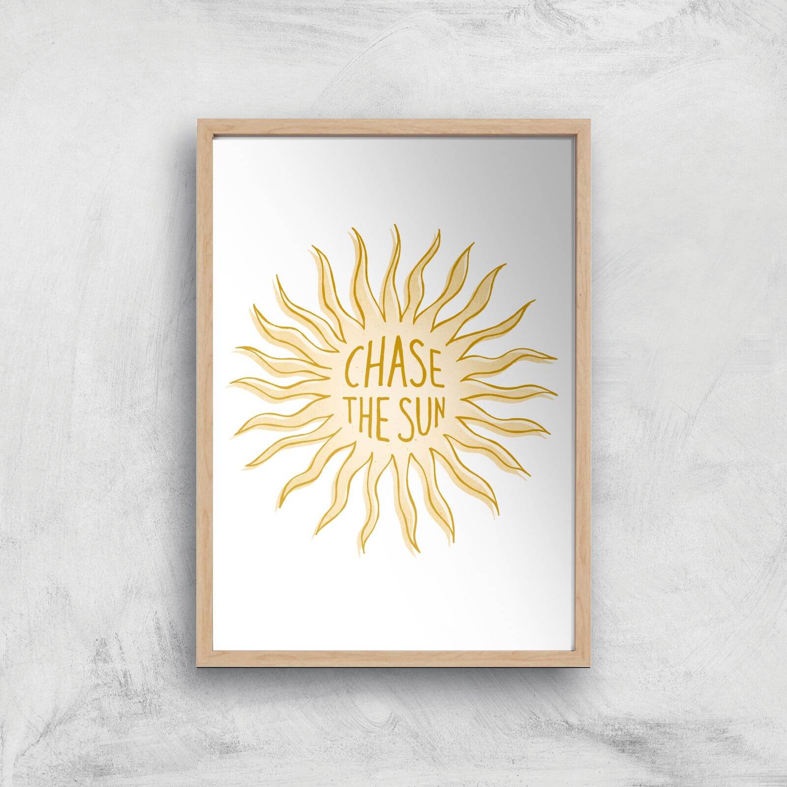 Chase The Sun Giclee Art Print - A4 - Wooden Frame