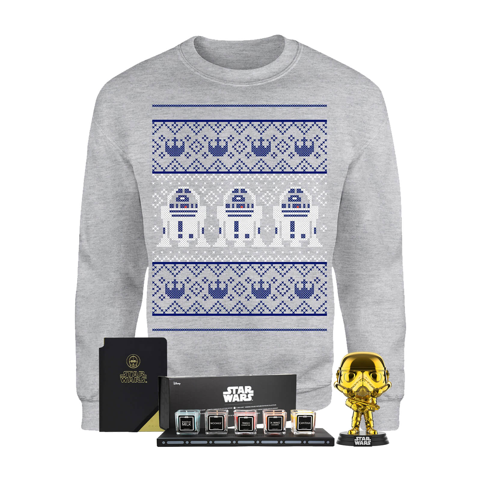 Star Wars Officially Licensed MEGA Christmas Gift Set - Includes Christmas Sweatshirt plus 3 gifts - XL