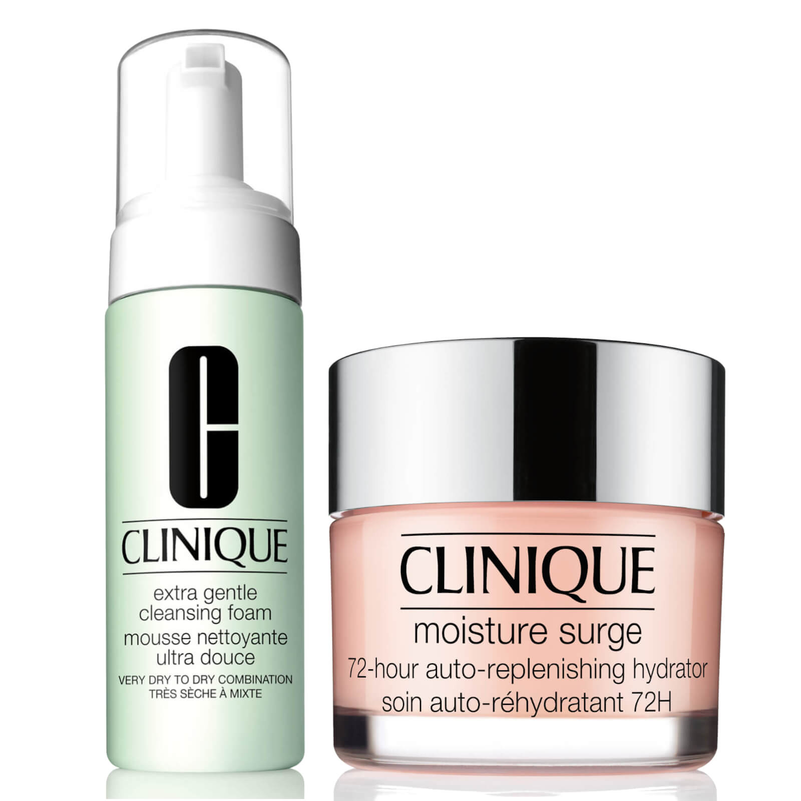Clinique Moisture Surge 72-Hour Auto-Replenishing Hydrator 50ml and Extra Gentle Cleansing Foam 125ml Duo