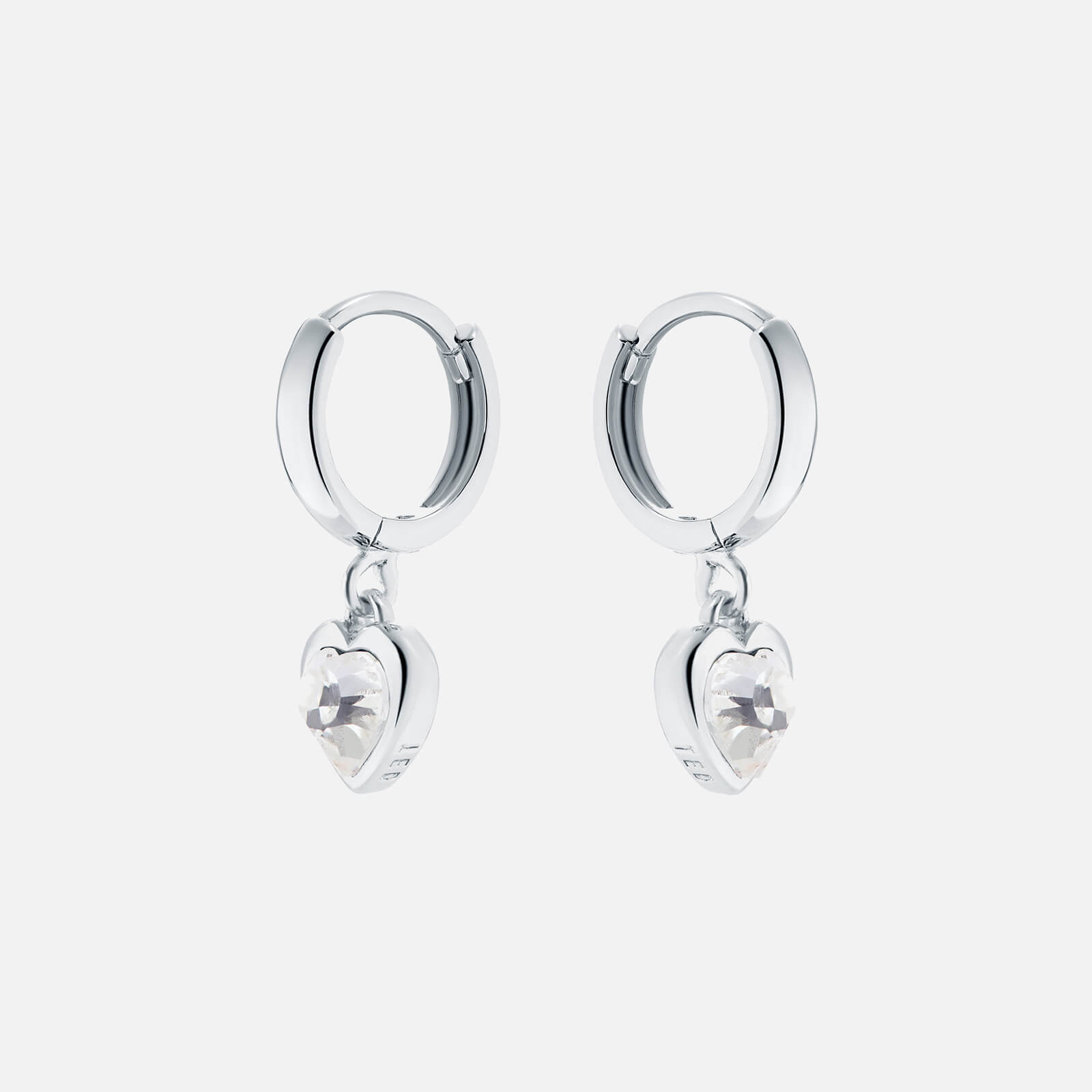 Ted Baker Silver Crystal Heart Huggie Earrings