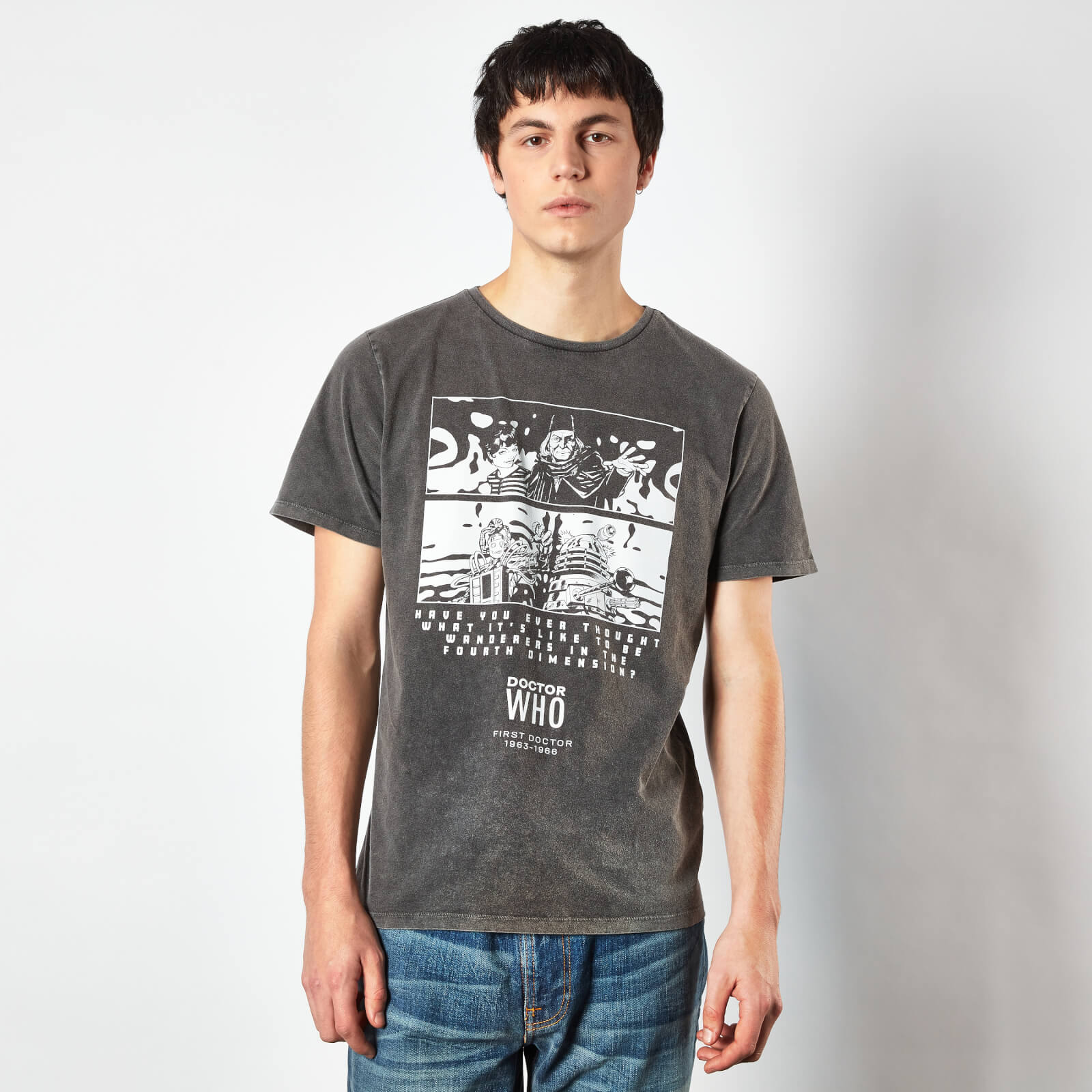 T-Shirt Doctor Who 1st Doctor Unisexe - Noir Délavé - XXL