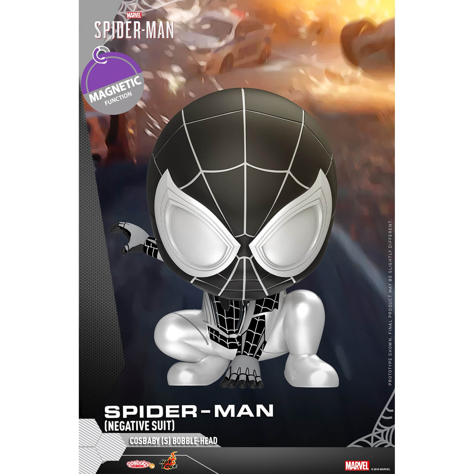 Image of Hot Toys Cosbaby Marvel's Spider-Man PS4 - Spider-Man (Negative Suit Version) Figure