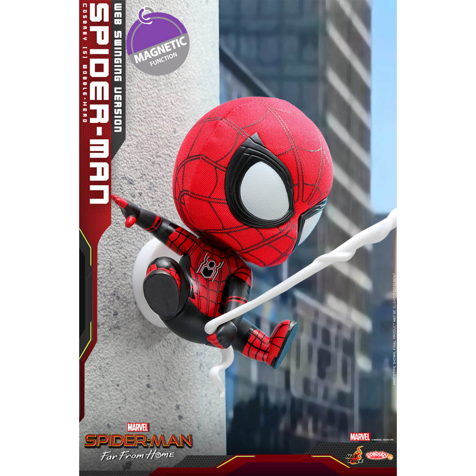 Hot Toys Cosbaby Marvel Spider Man Far From Home Spider Man Web Swinging Version Figure