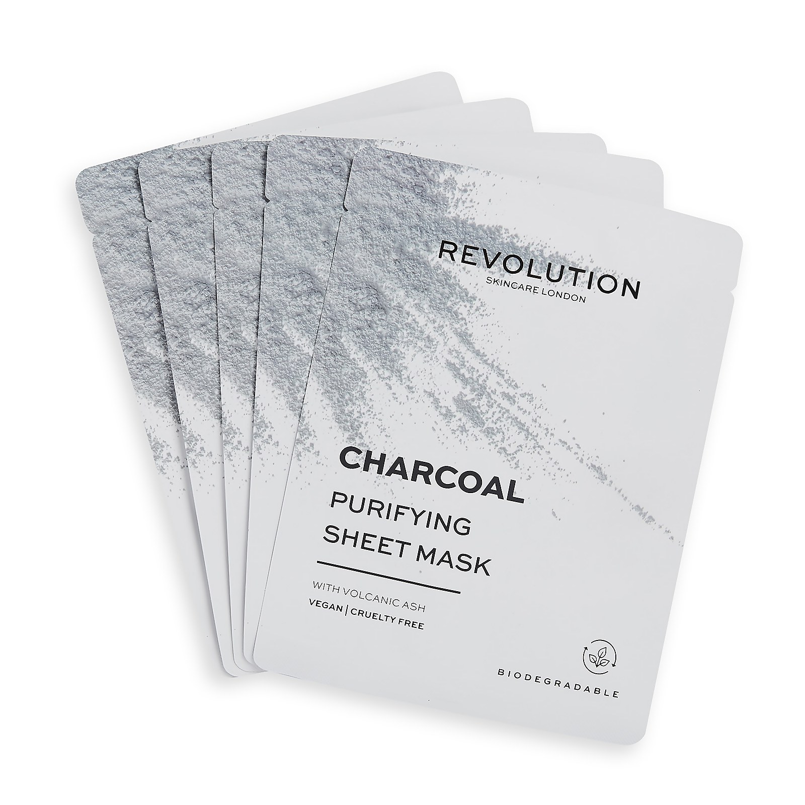 

Revolution Skincare Biodegradable Purifying Charcoal Sheet Mask Set (5 Pack)