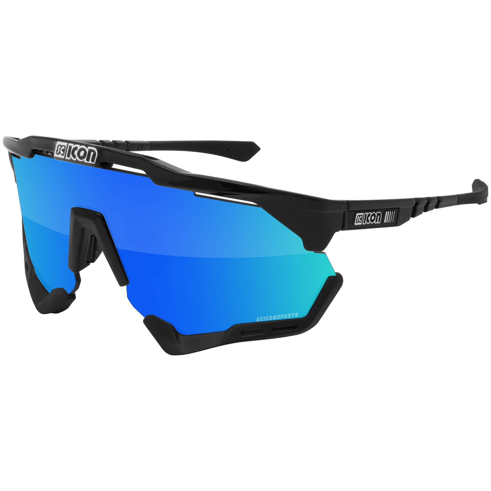 Scicon Aeroshade XL Road Sunglasses - Black Gloss/SCNPP Multimirror Blue