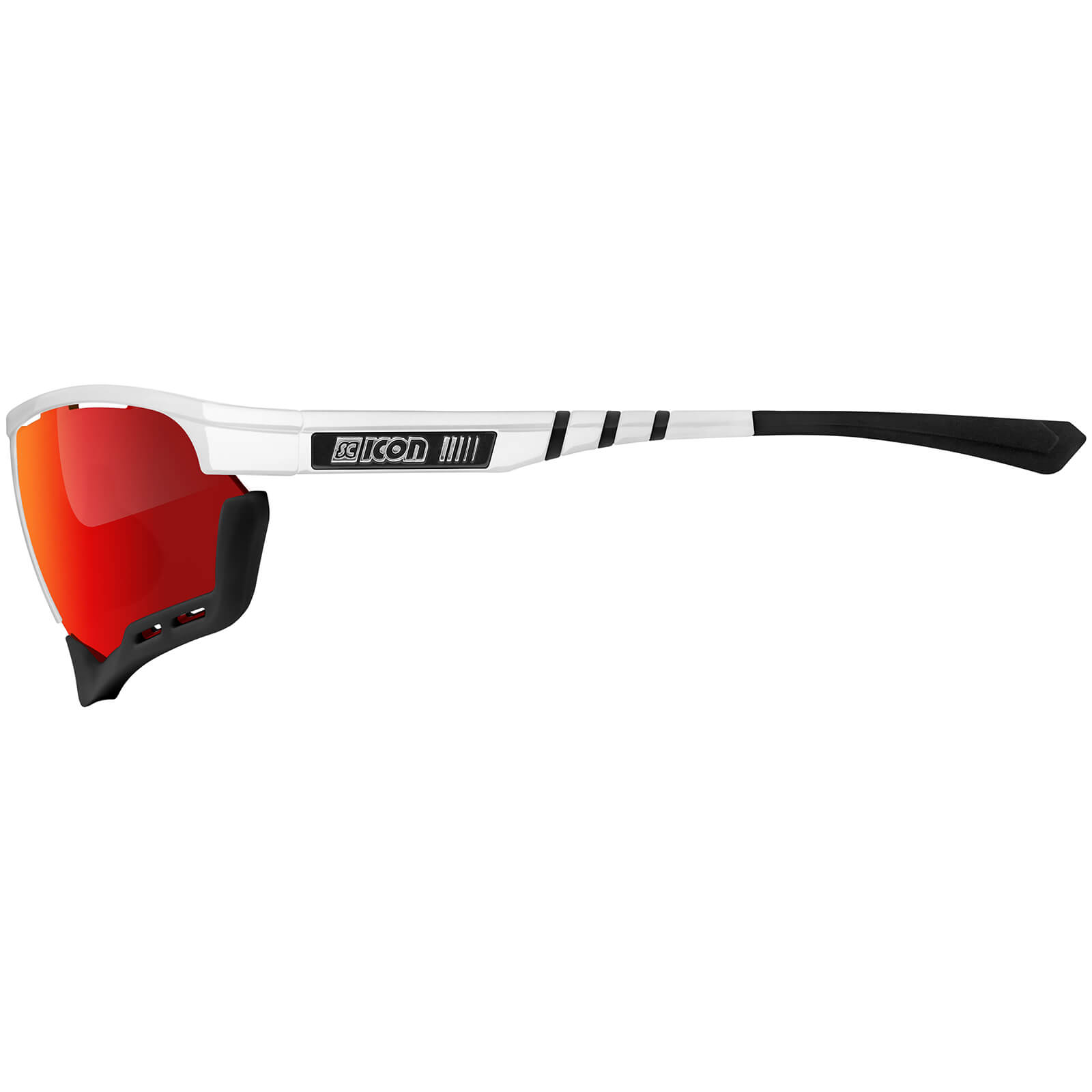 Scicon Aerocomfort Xl Road Sunglasses - White Gloss - Multilaser Red