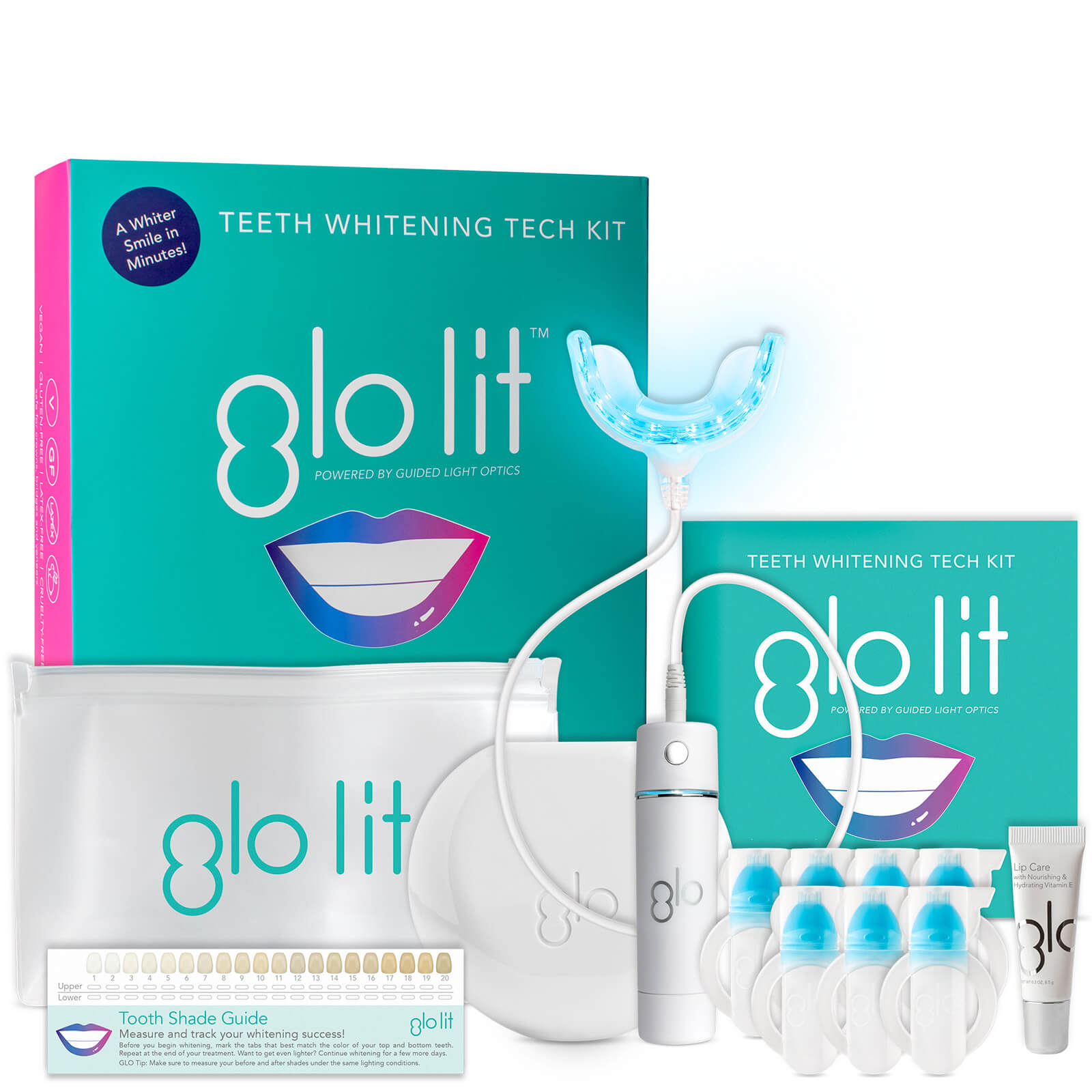 GLO Science GLO Lit Teeth Whitening Device Tech Kit with Bluetooth