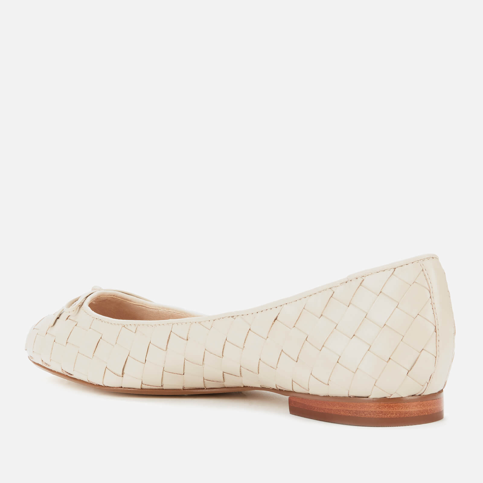 Dune Heyday Leather Woven Ballet Pumps, Ecru