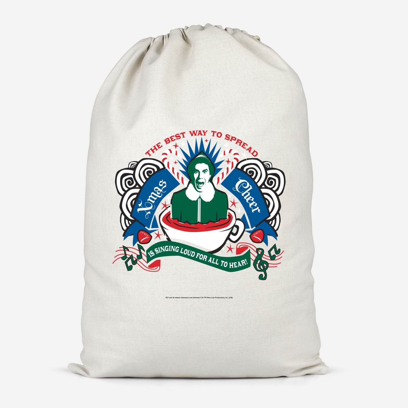 

Elf Xmas Cheer Cotton Storage Bag - Large