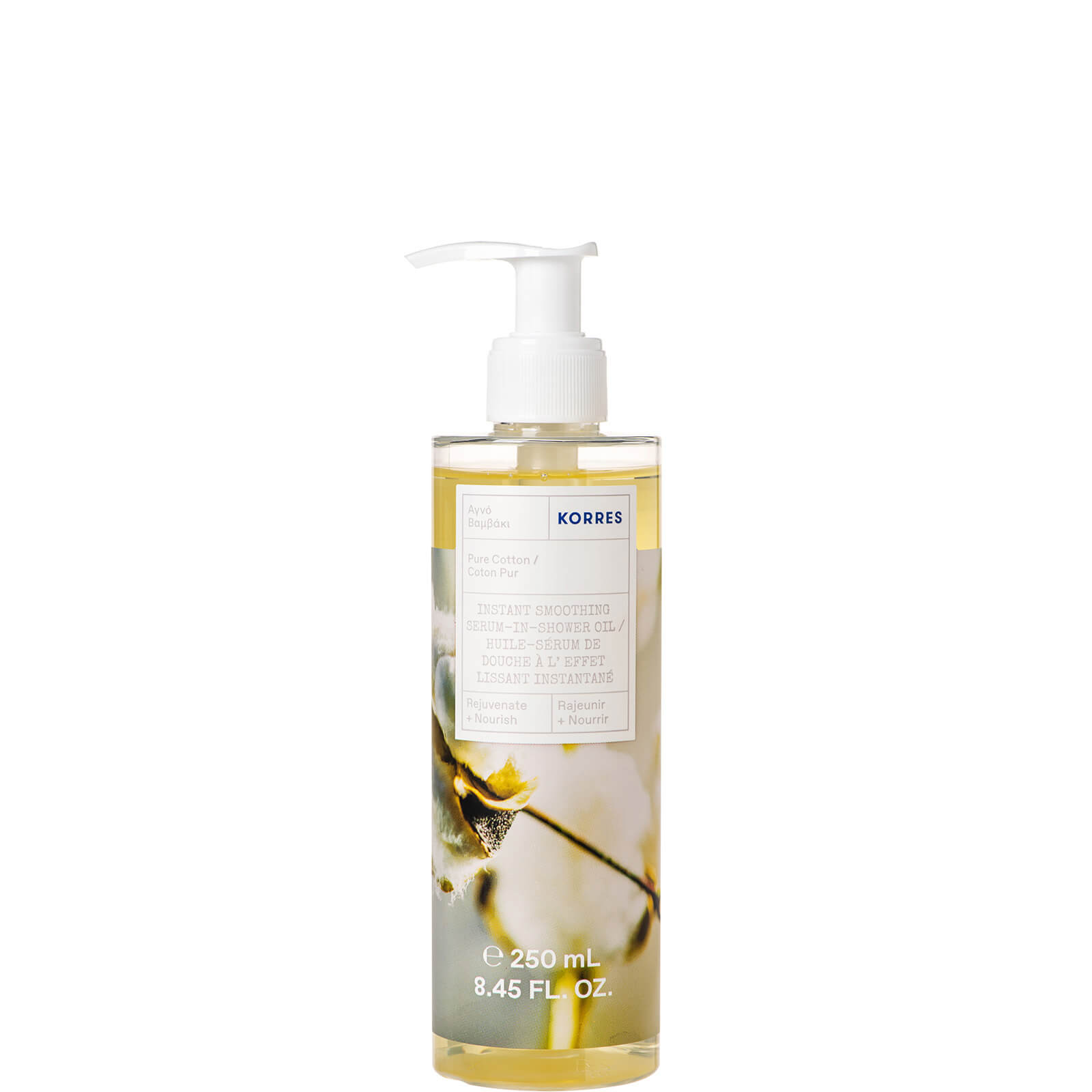 KORRES Pure Cotton Instant Smoothing Serum-In-Shower Oil 250ml