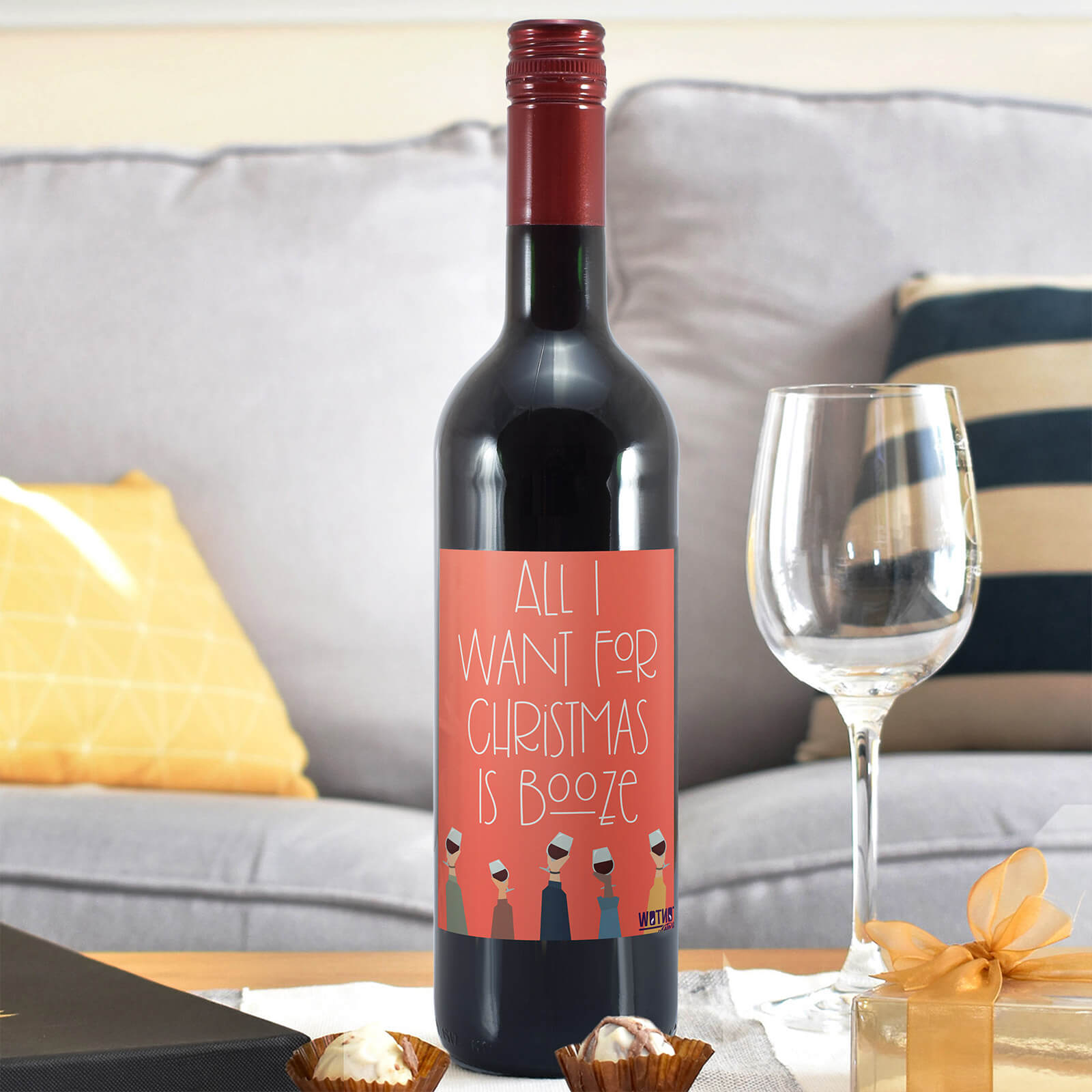 WotNot Creations 'All I Want For Christmas Is Booze' Wine - Red