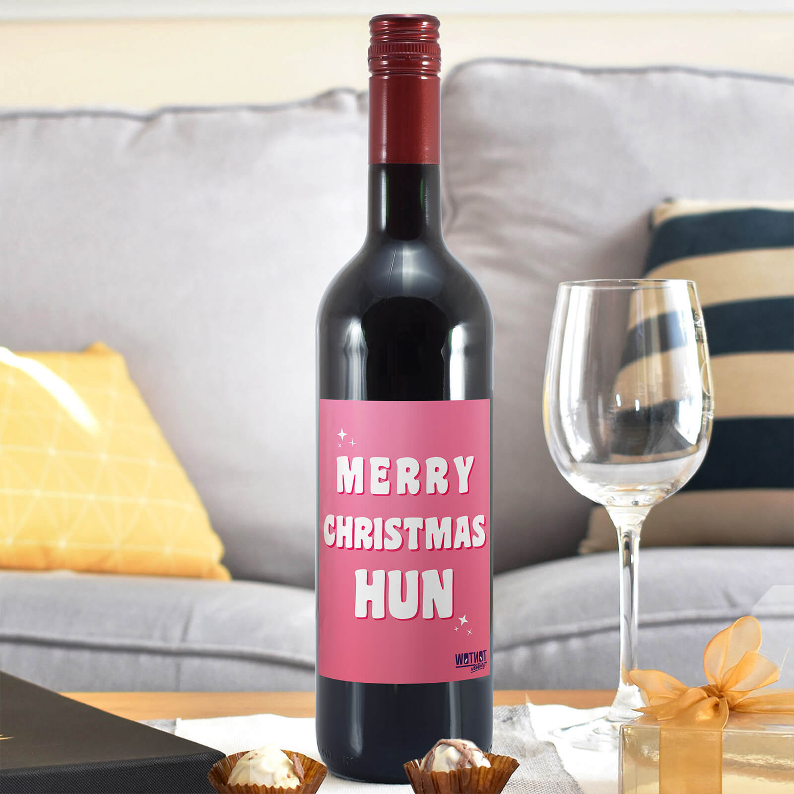 WotNot Creations 'Merry Christmas Hun' Wine - Red