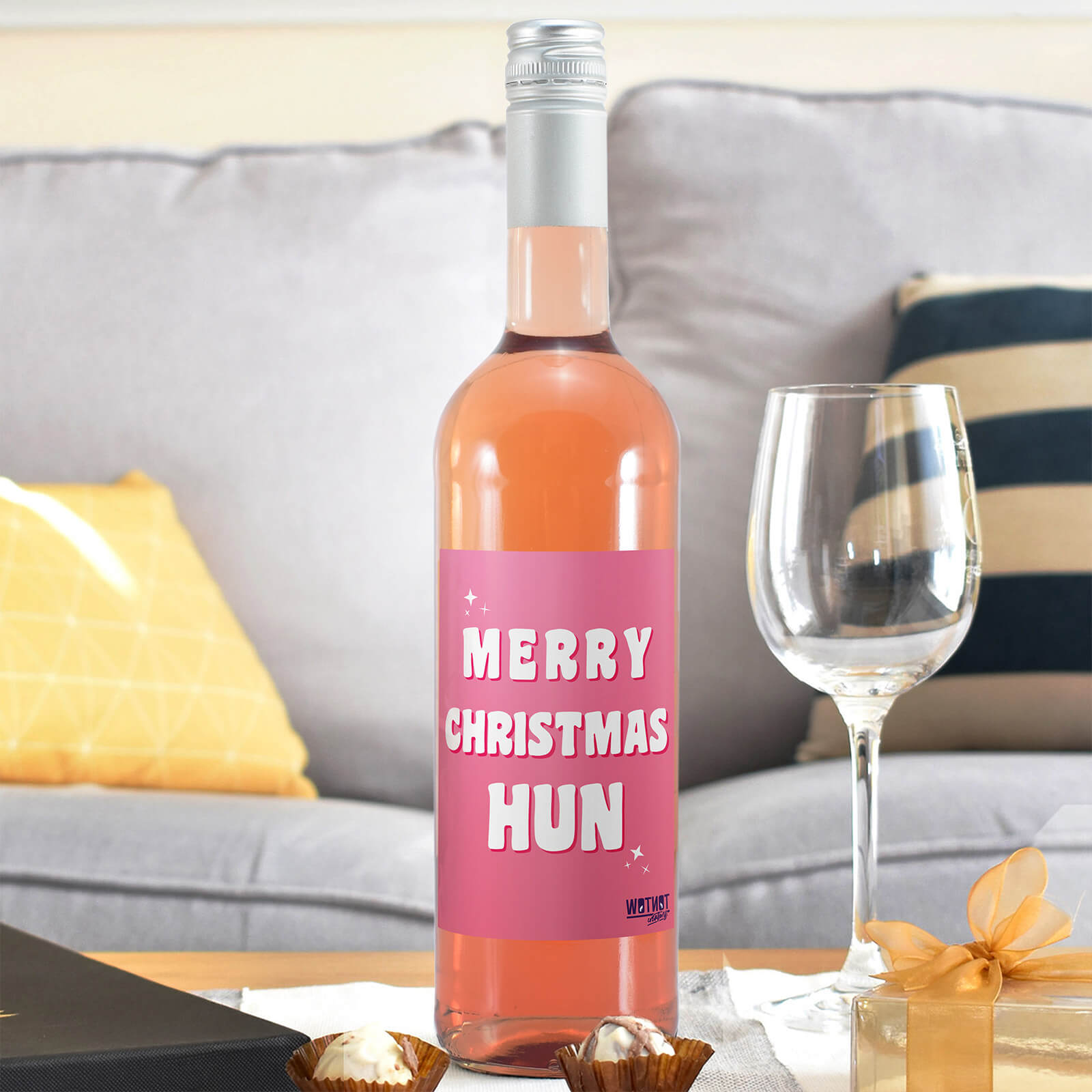 WotNot Creations 'Merry Christmas Hun' Wine - Rose