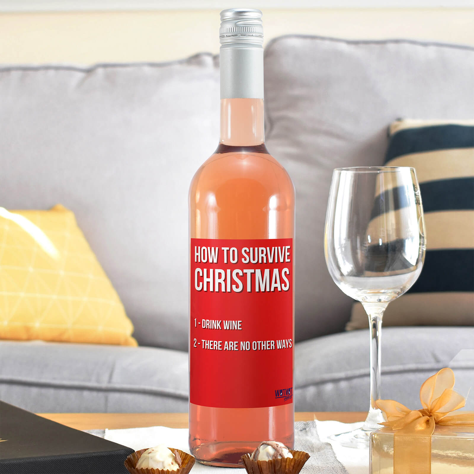 WotNot Creations 'Survive Christmas' Wine - Rose