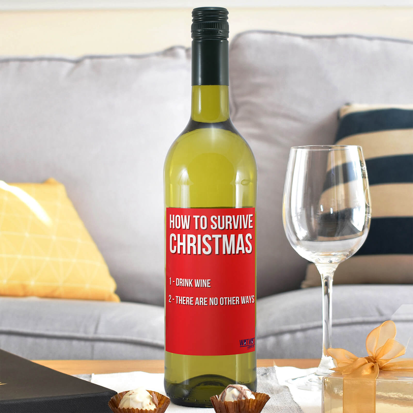 WotNot Creations 'Survive Christmas' Wine - White