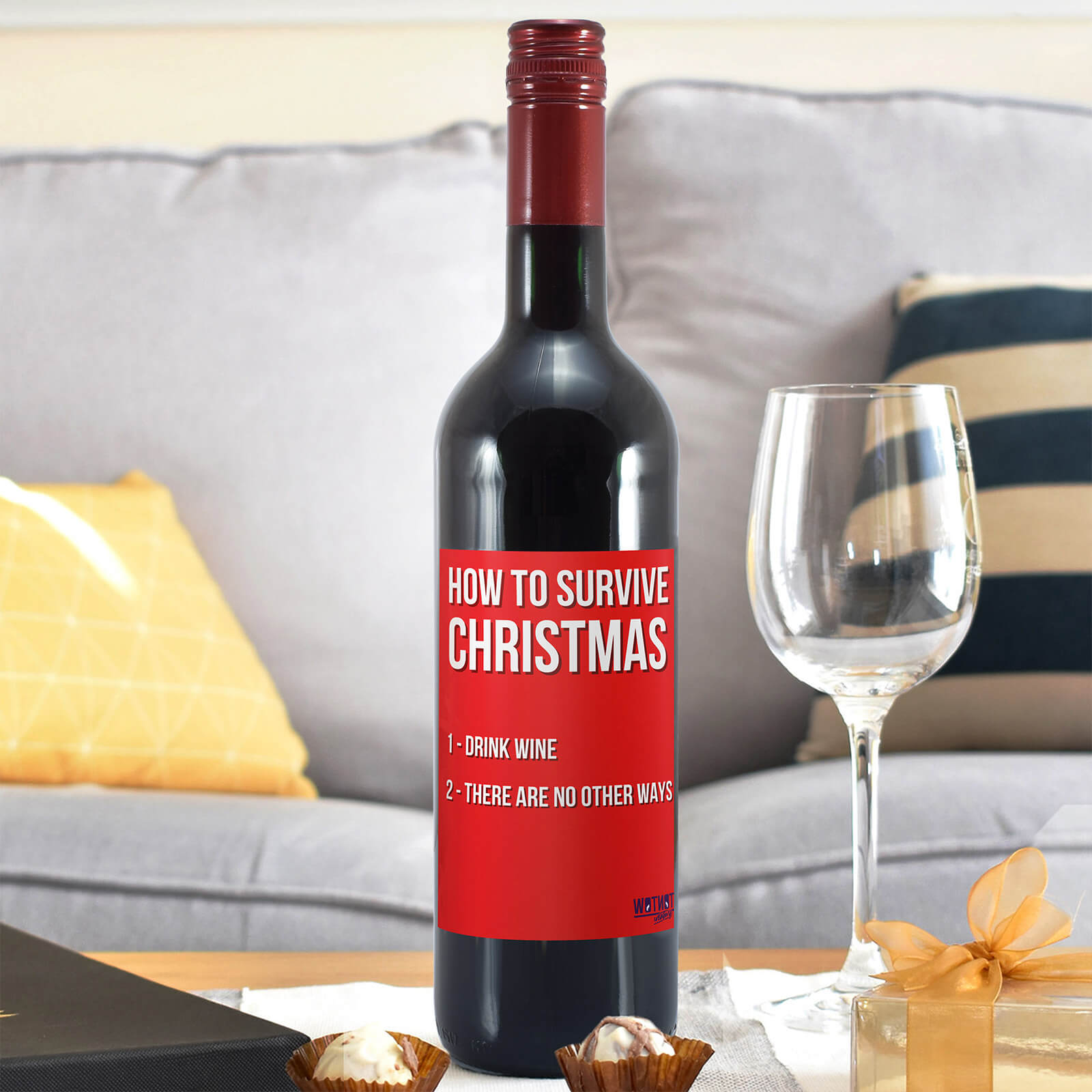 WotNot Creations 'Survive Christmas' Wine - Red
