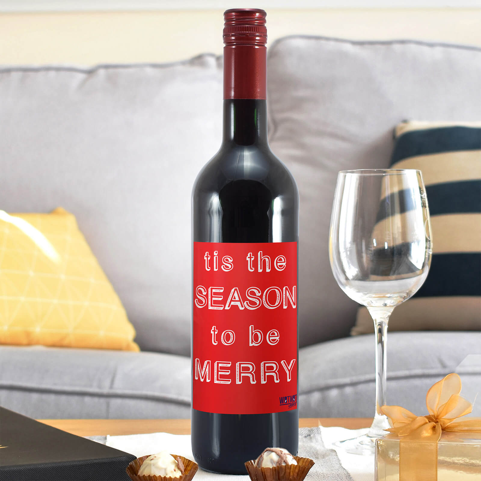 WotNot Creations 'Tis the Season to be Merry' Wine - Red