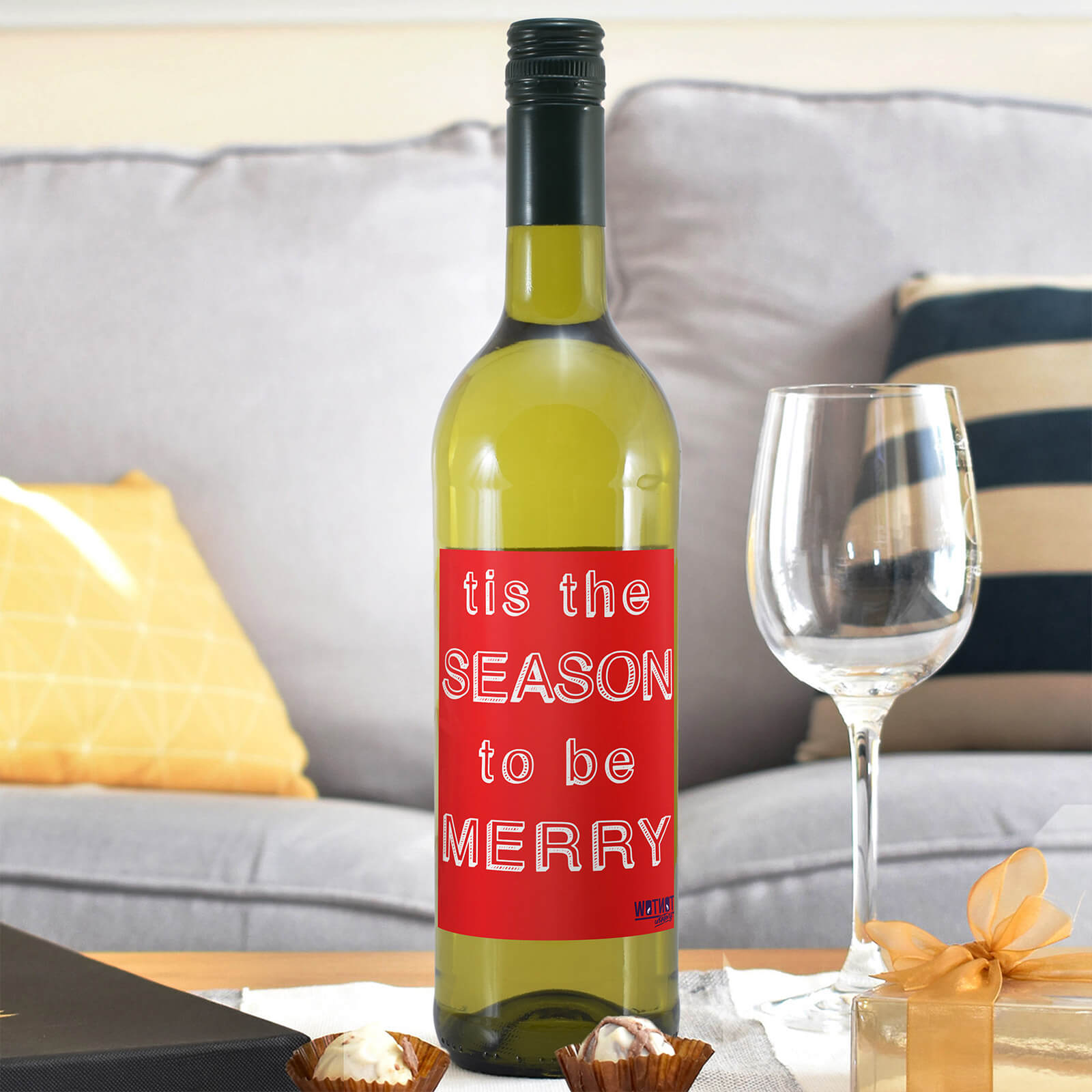 WotNot Creations 'Tis the Season to be Merry' Wine - White