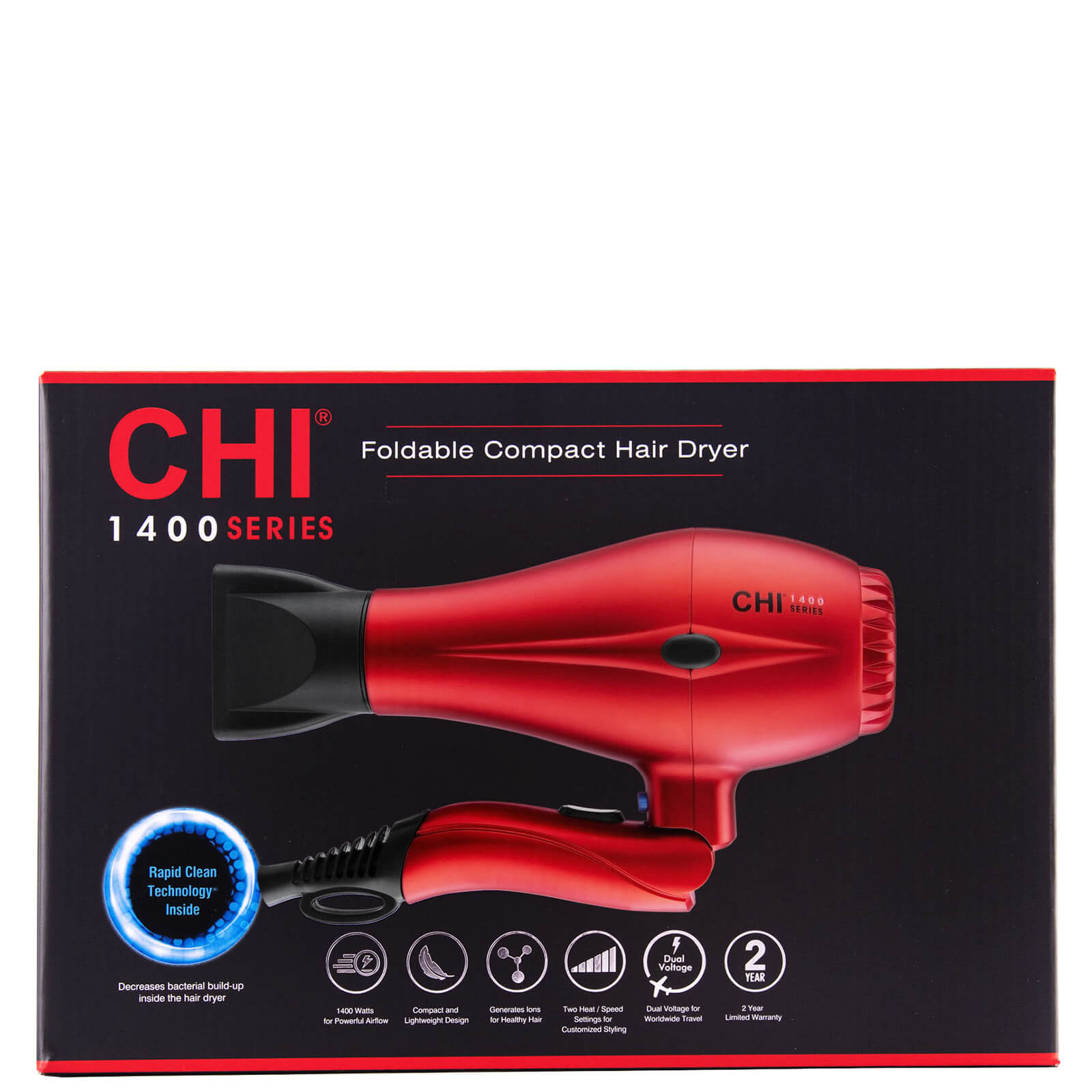 CHI 1400 SERIES FOLDABLE COMPACT HAIR DRYER,CA7550