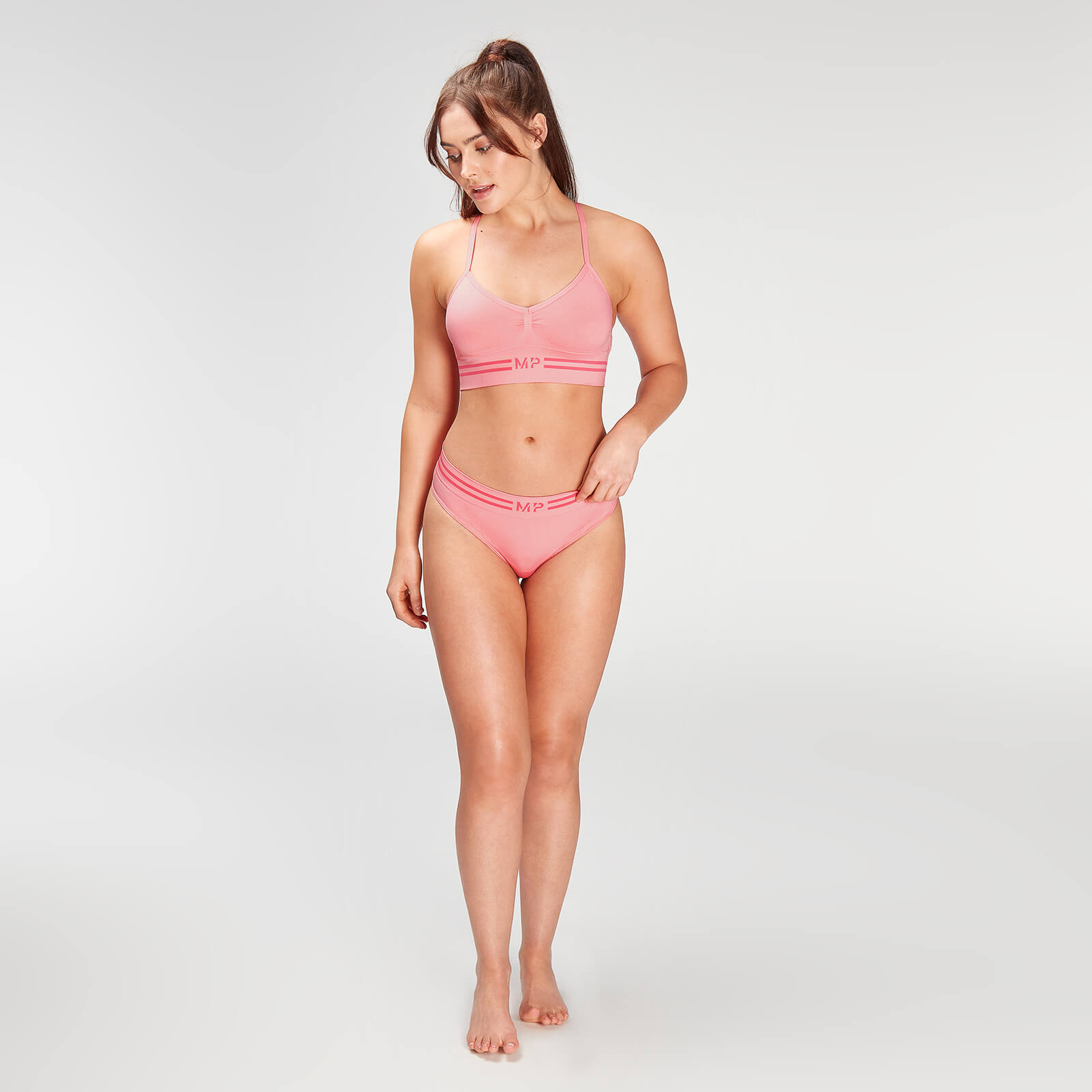 MP Women's Essentials Seamless Thong - Geranium Pink - XS