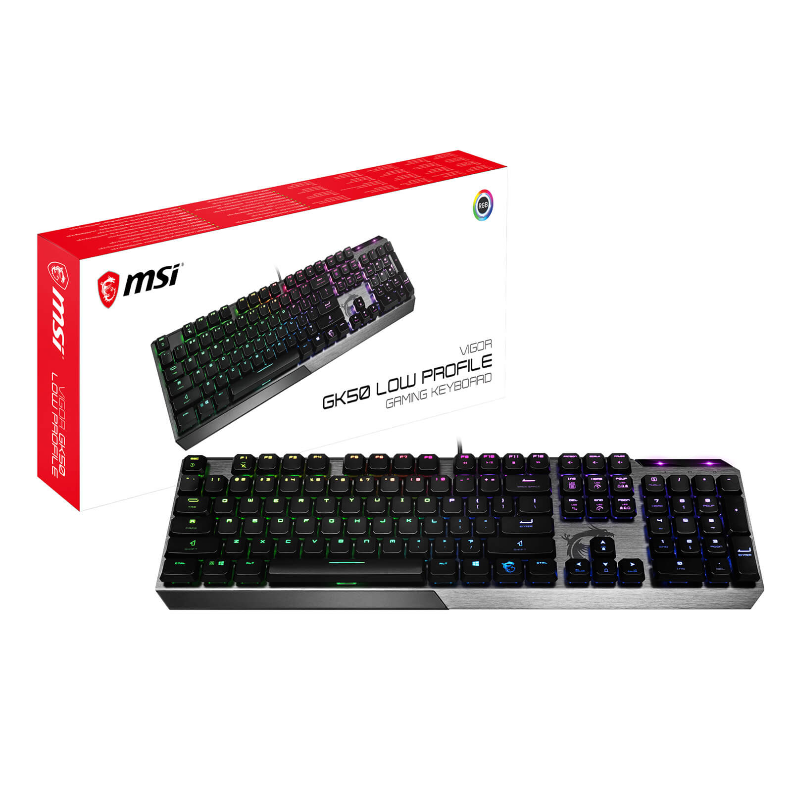 MSI Vigor GK50 LOW PROFILE Mechanical Gaming Keyboard UK Layout
