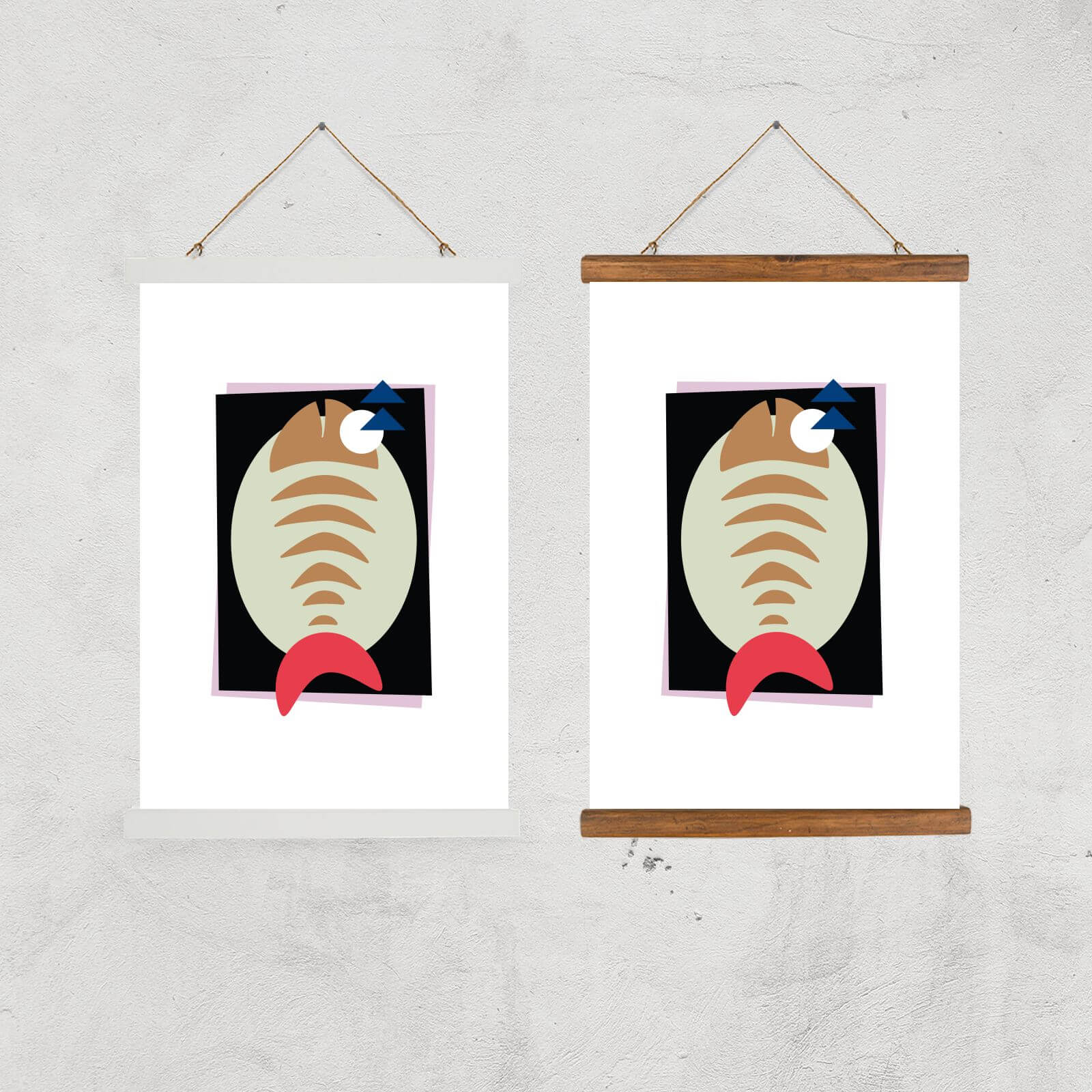 Fish Bones Giclee Art Print - A2 - Black Frame