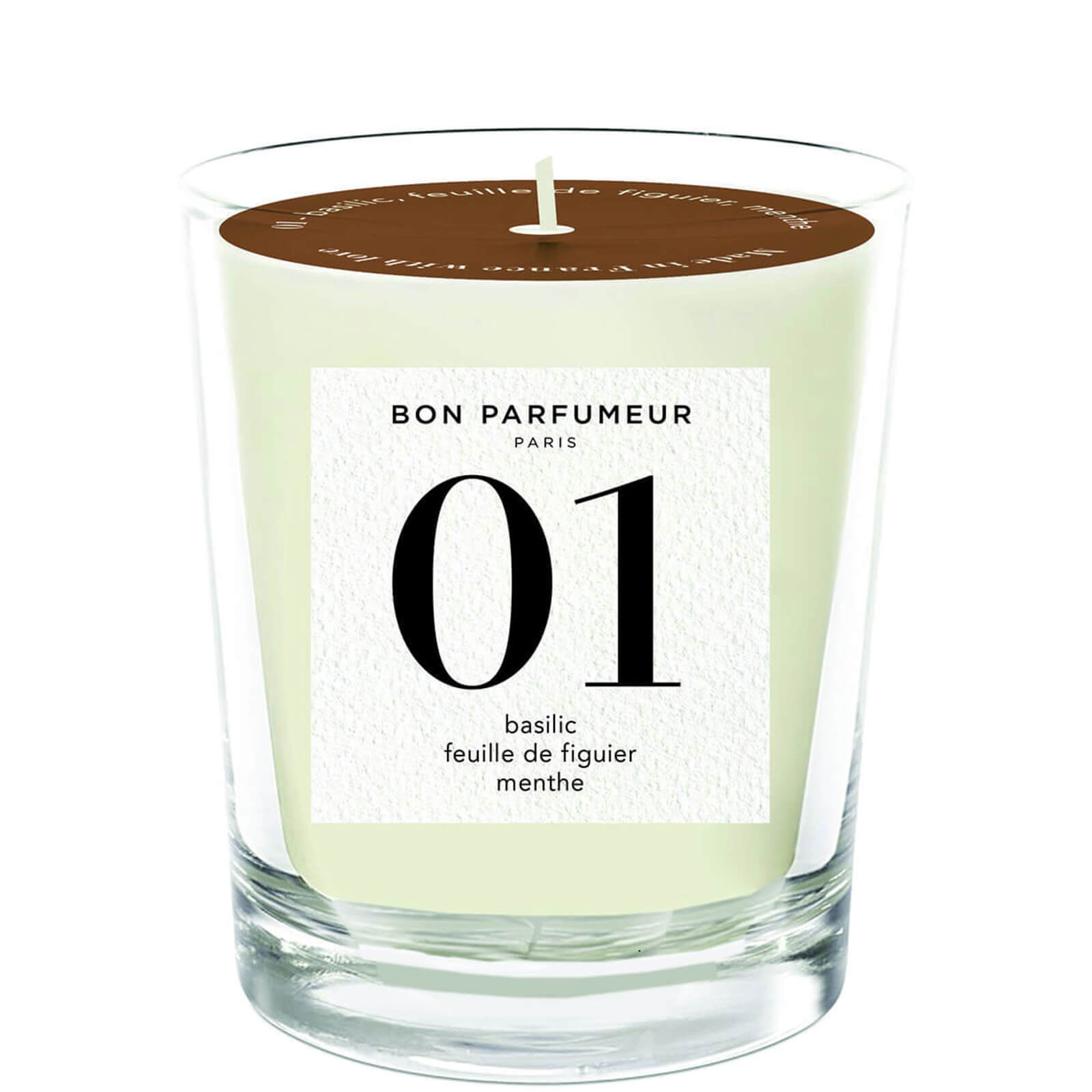 Image of Bon Parfumeur 01 Basil Fig Leaf Mint Candle 180g