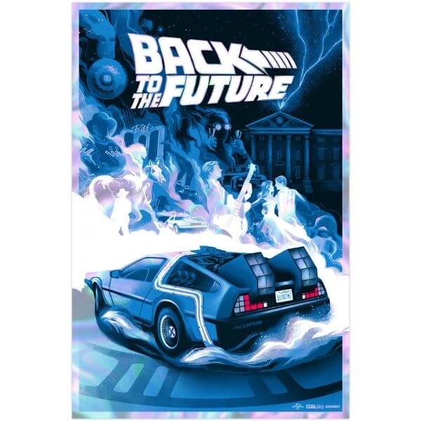 Retour vers le Futur Impression Officielle Variante Holographique par Bella Grace - 60*91 cm