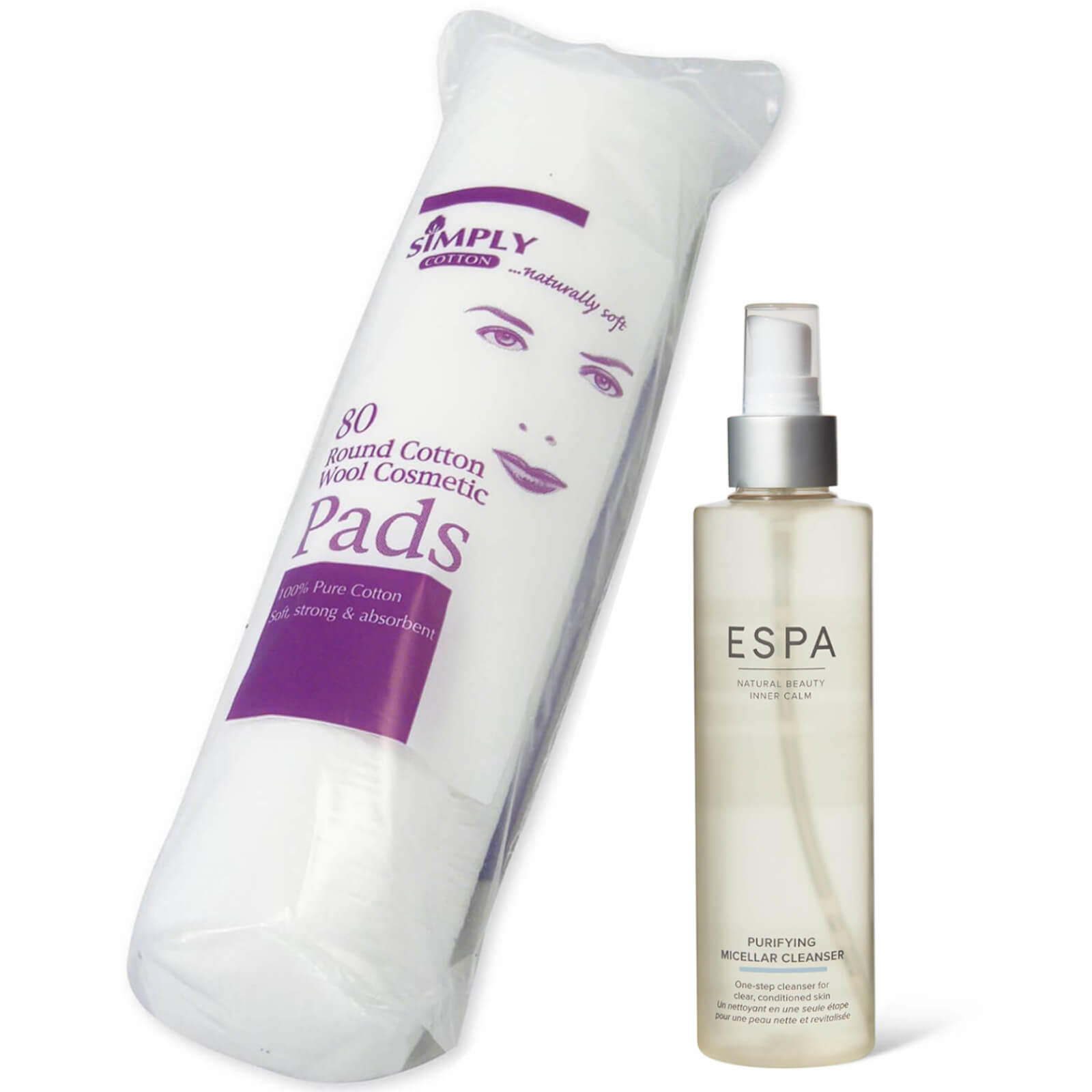 

ESPA Purifying Micellar Cleanser 200ml and Cotton Wool Pads Bundle