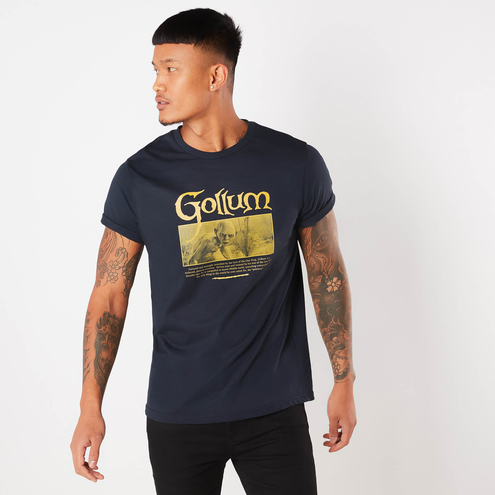 Lord Of The Rings Gollum Men's T-Shirt - Navy - L
