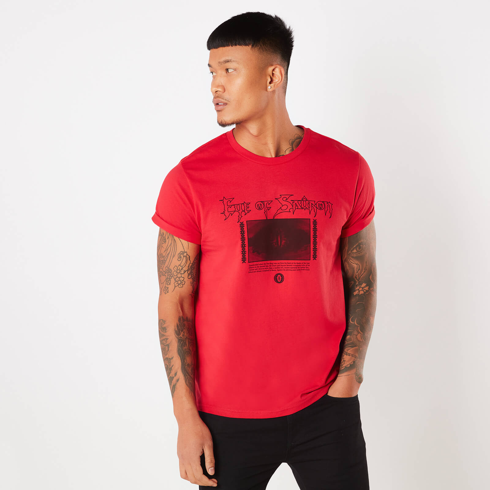 Lord Of The Rings Eye Of Sauron Men's T-Shirt - Red - M