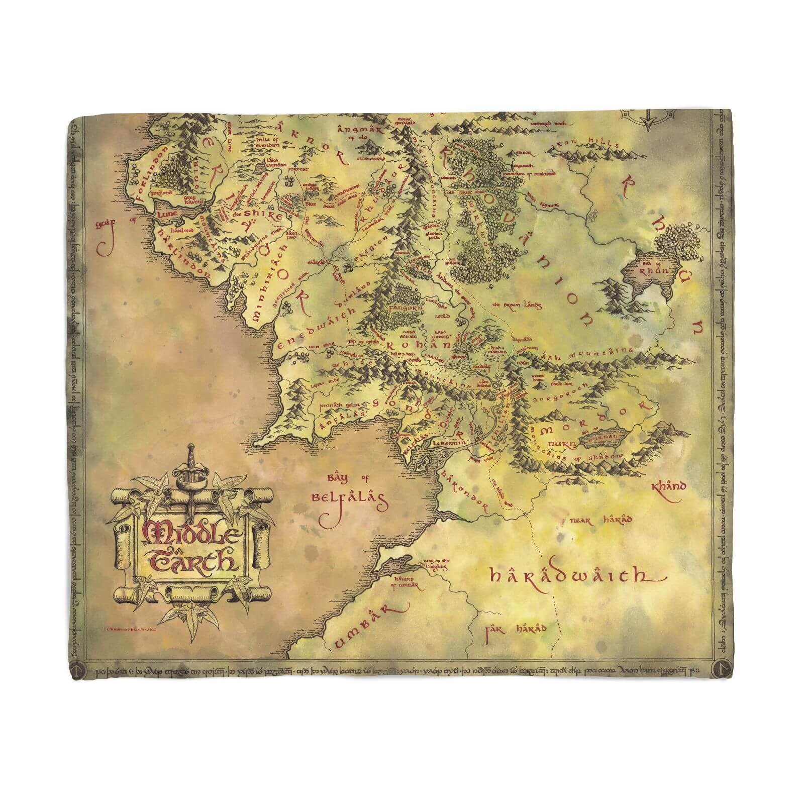 Lord Of The Rings Middle Earth Fleece Blanket - S