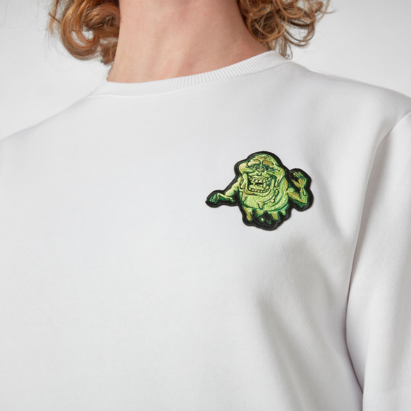 Image of Ghostbusters Slimer Pocket Square Sweatshirt - Weiß - L