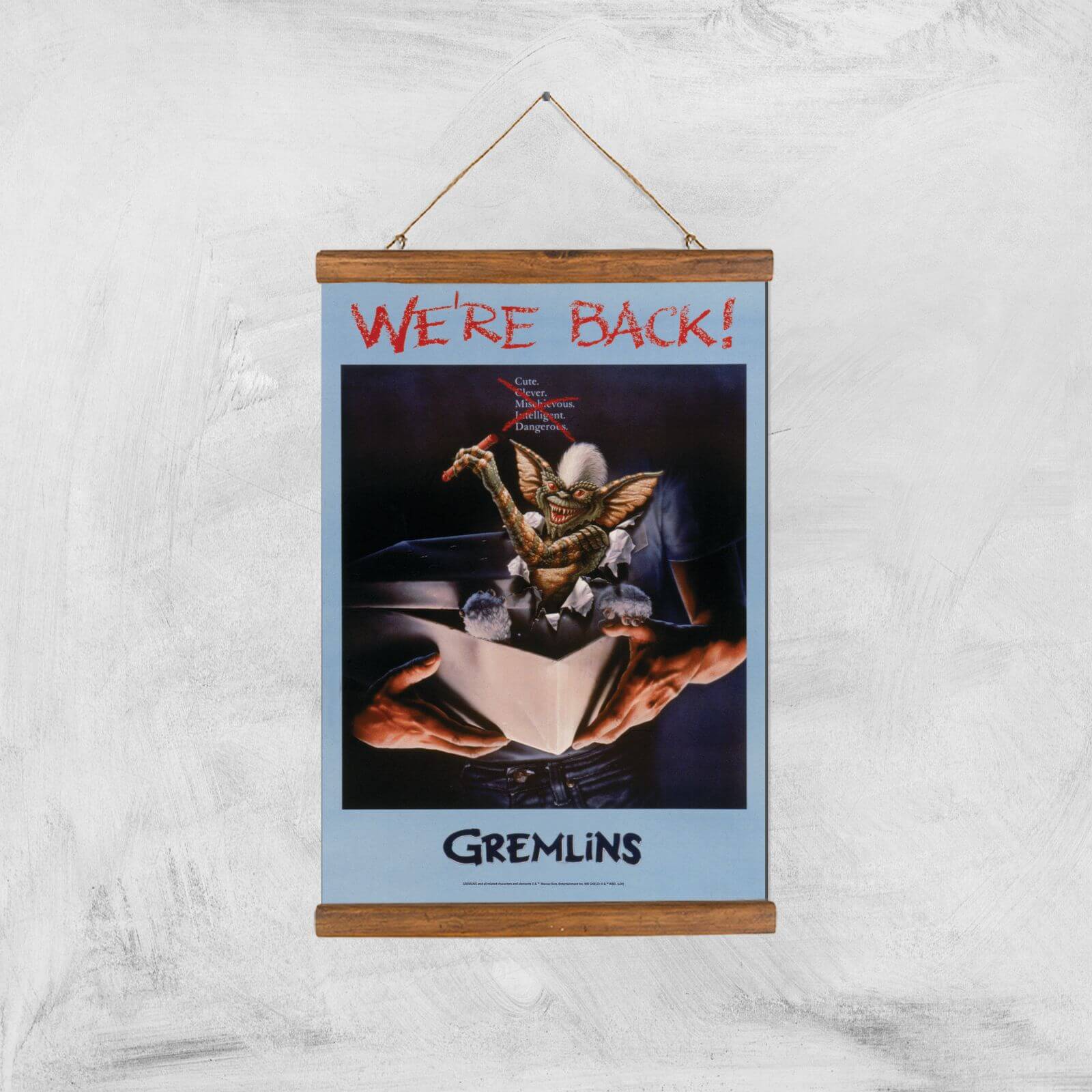 Gremlins We're Back Poster Giclee Art Print - A3 - Wooden Hanger