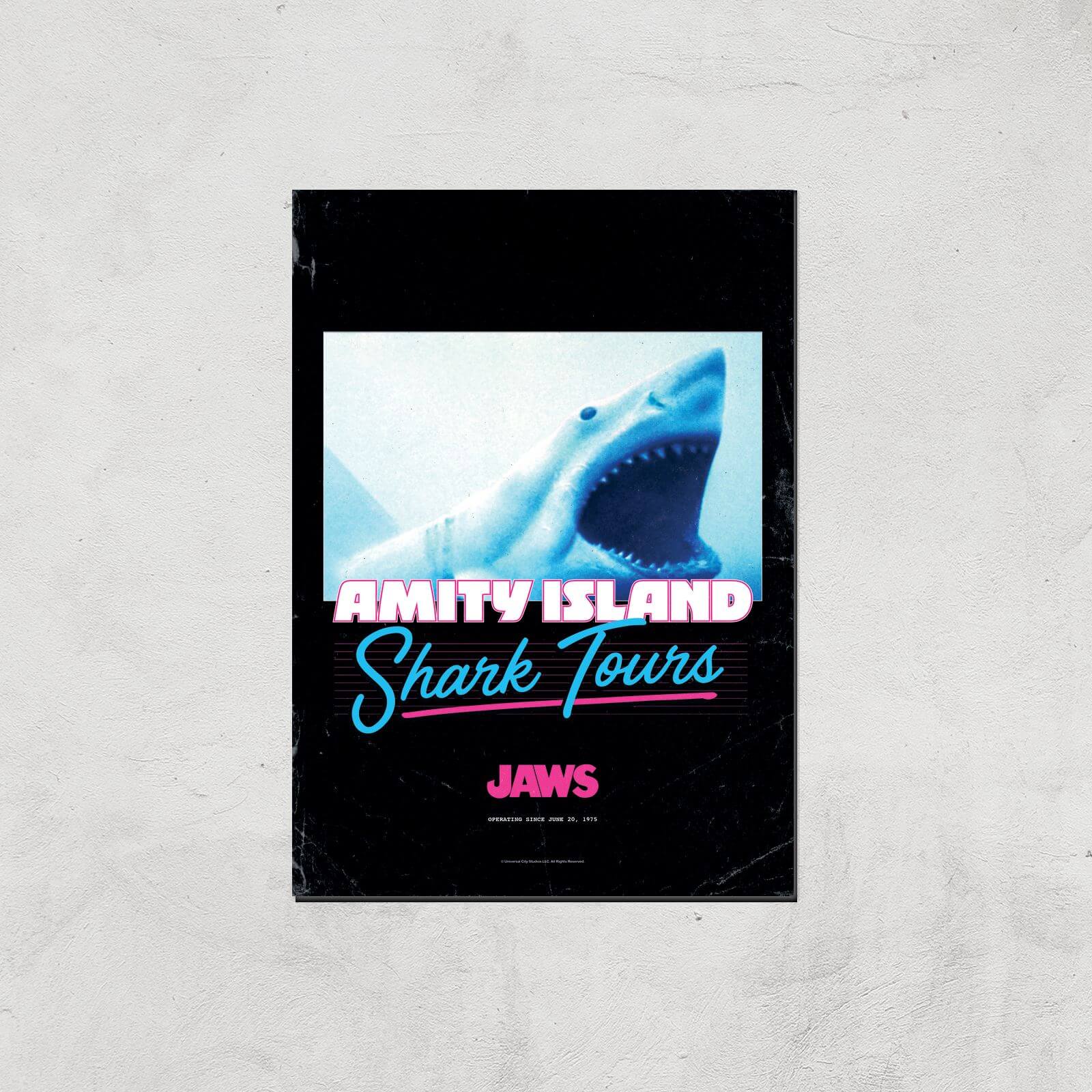 Les Dents de la Mer Amity Island Shark Tours Affiche - A4 - Print Only