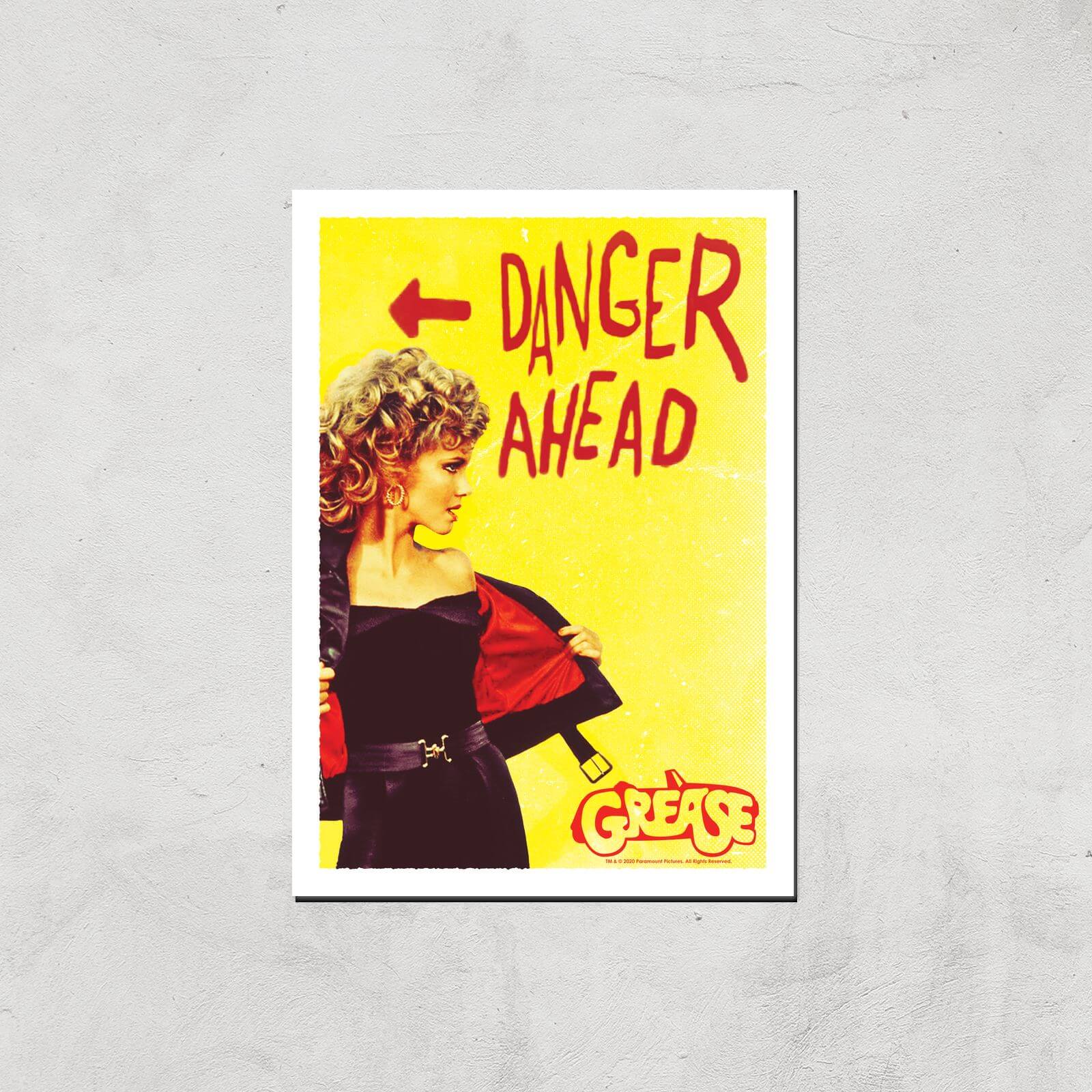 Grease Danger Road Giclee Art Print - A4 - Print Only