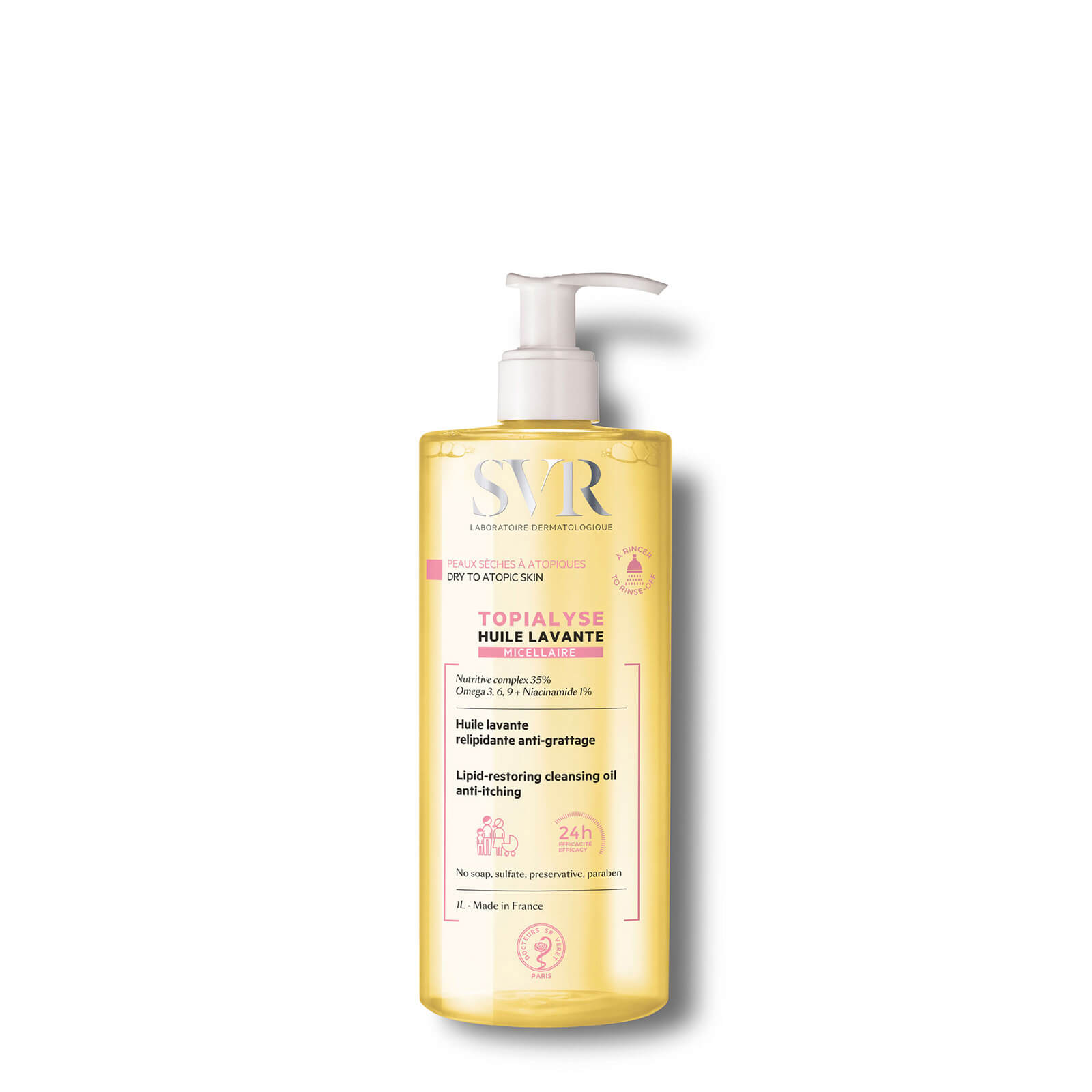 SVR Topialyse Face & Body Emulsifying Micellar Oil Wash 1L