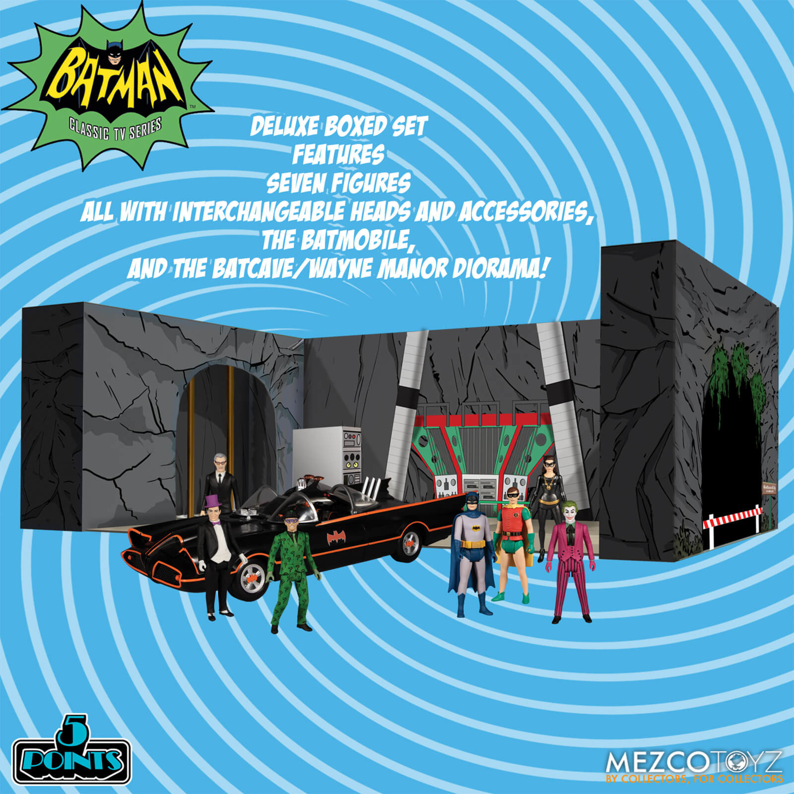 Mezco Batman (1966) Five Points 7 Figure Deluxe Box Set