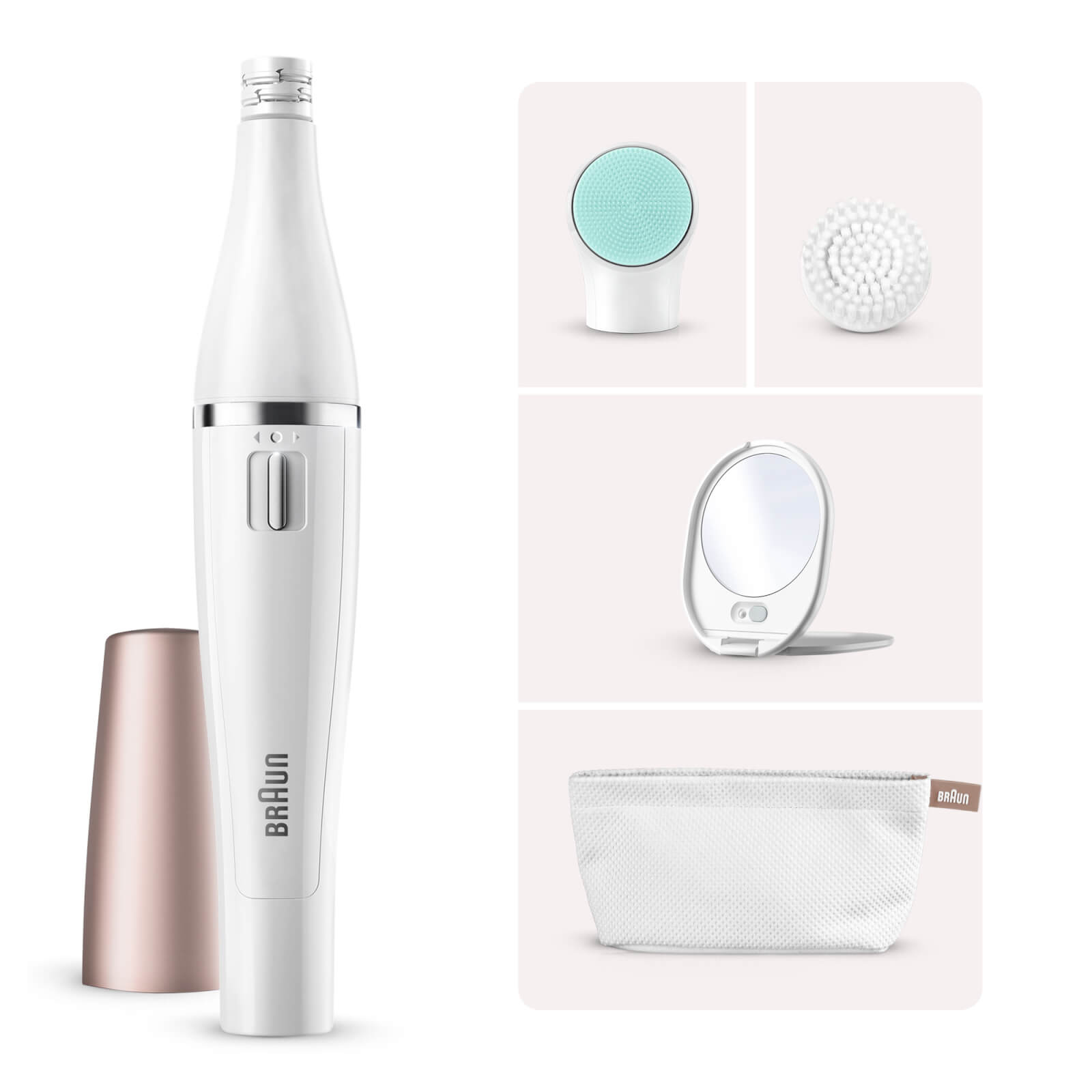 Braun FaceSpa Facial Epilator with 3 Extras and Beauty Pouch