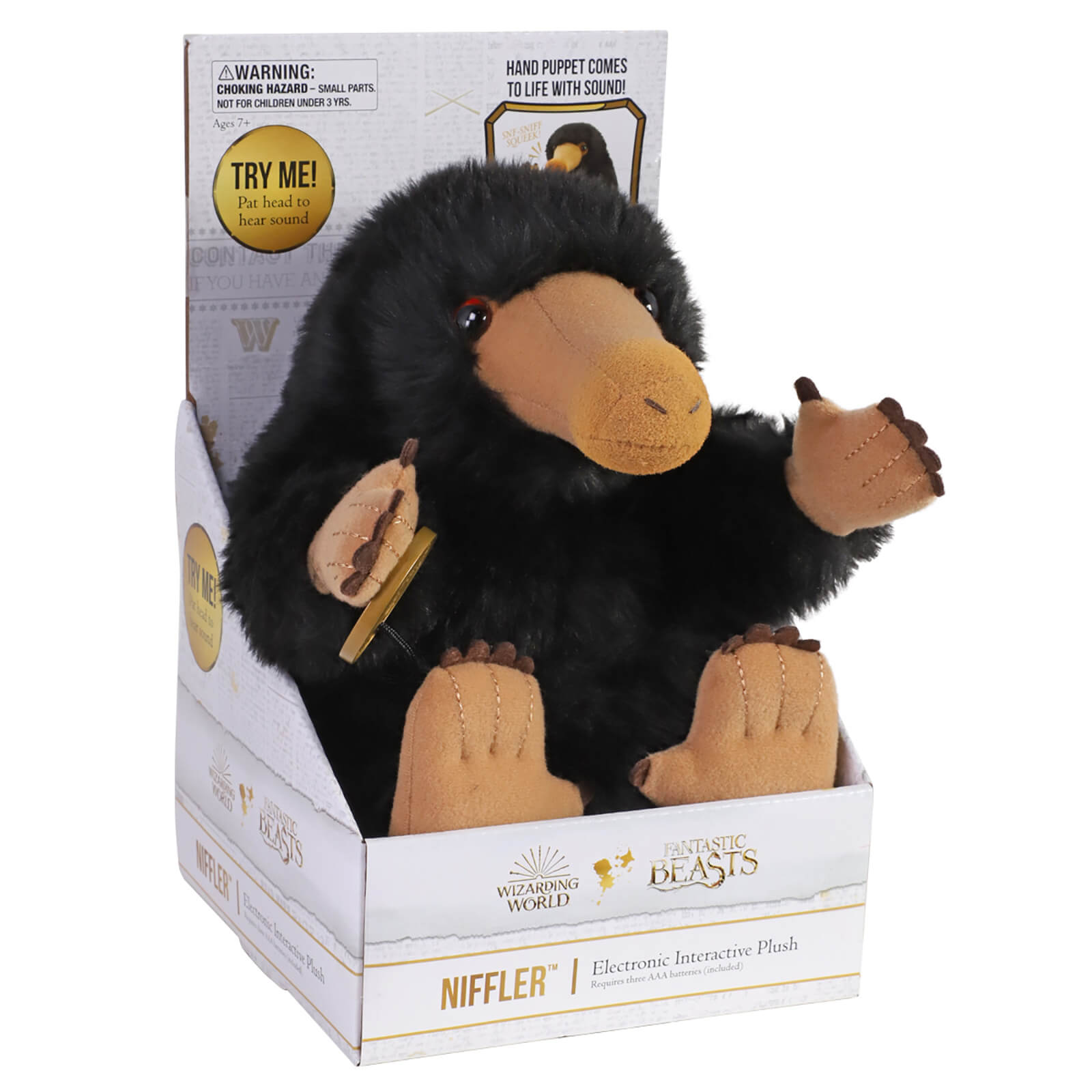 Noble Collection Harry Potter Niffler Peluche electrónico interactivo de 9 pulgadas