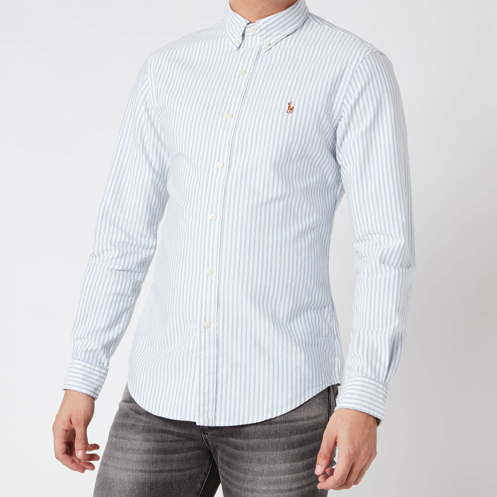 Polo Ralph Lauren Men's Slim Fit Oxford Shirt - Blue/White - XL