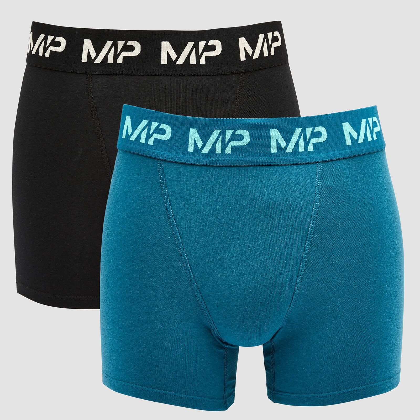 MP Men's Limited Edition Impact Essentials Boxers (2 Pack) - Black/Teal - XXS