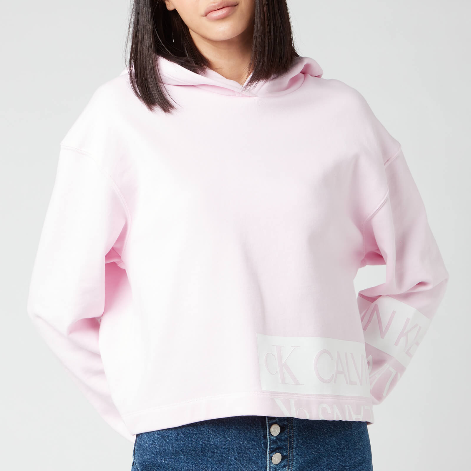 Calvin Klein Jeans Women's Mirrored Logo Hoodie - Pearly Pink - XS