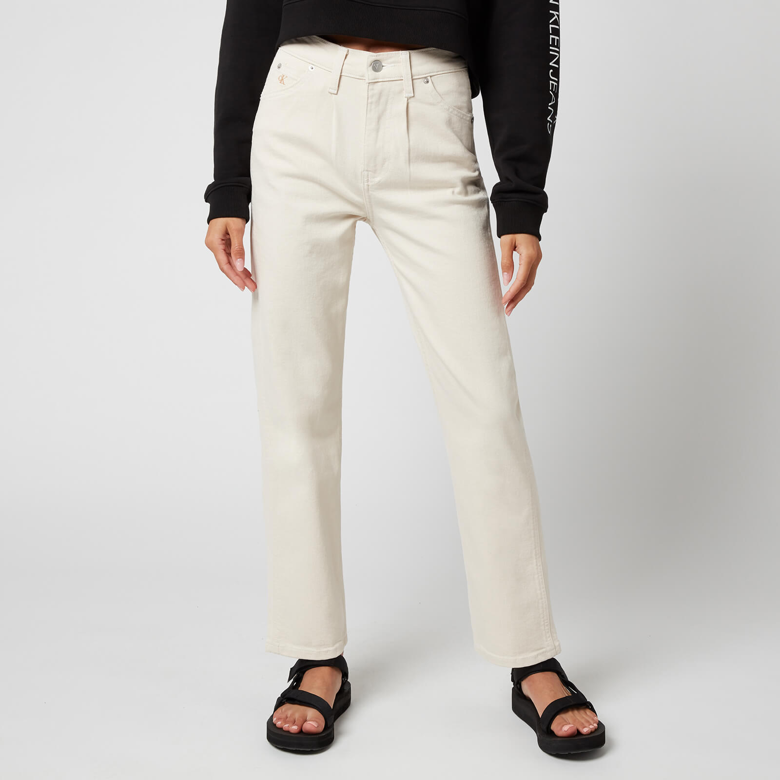 Calvin Klein Jeans Women's High Rise Straight Ankle Jeans - Denim Light - W28/L30