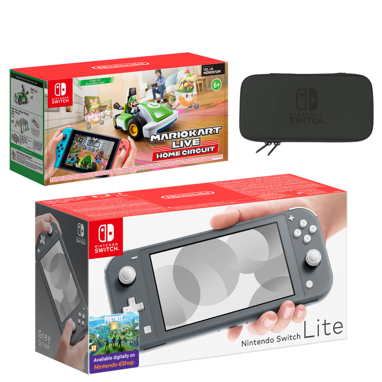 Image of Nintendo Switch Lite (Grey) Mario Kart Live: Home Circuit - Luigi Set Pack