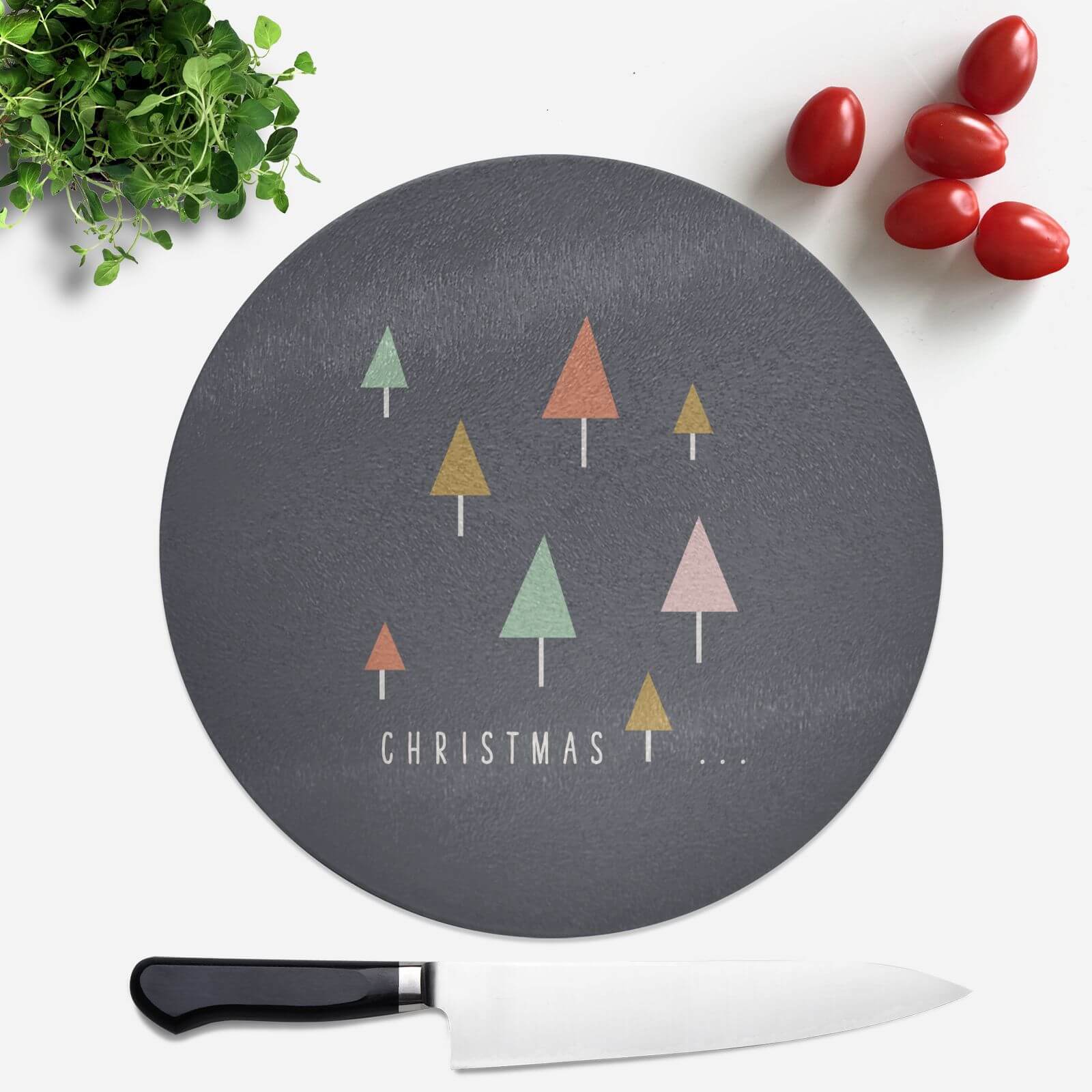 Christmas Round Chopping Board
