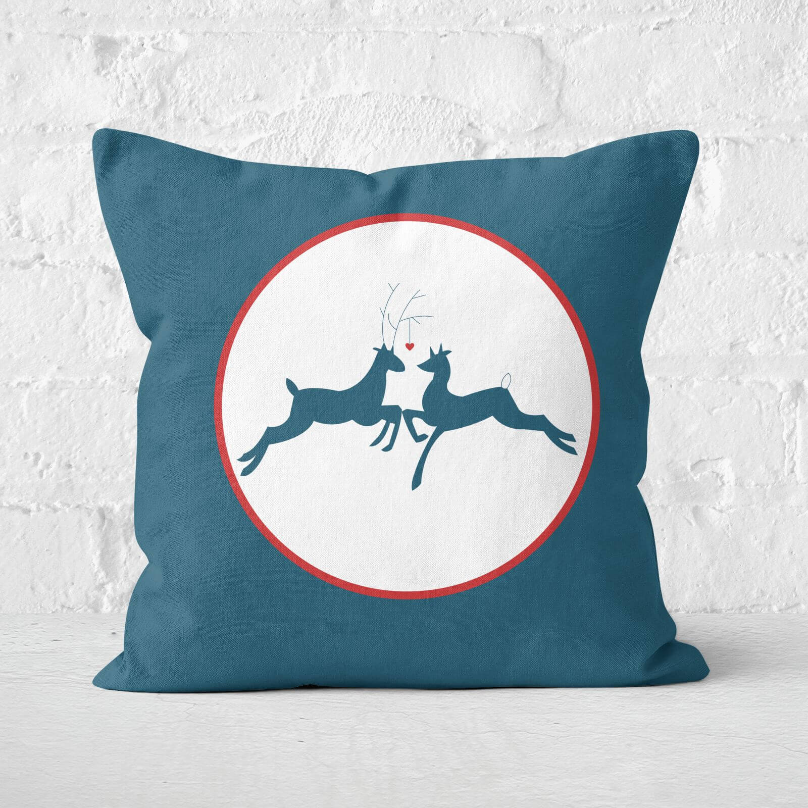 Reindeer Love Square Cushion - 60x60cm - Soft Touch